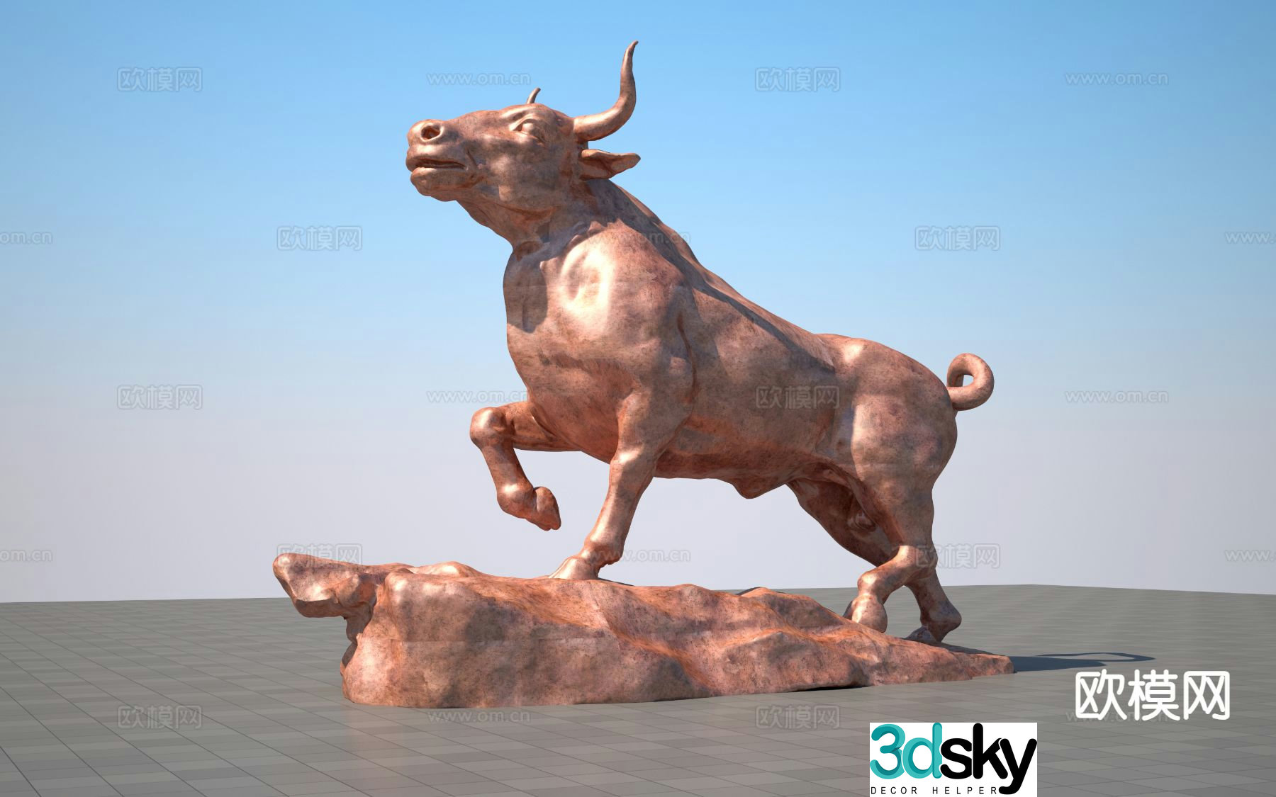 Pioneer Cow Sculpture 3D Model