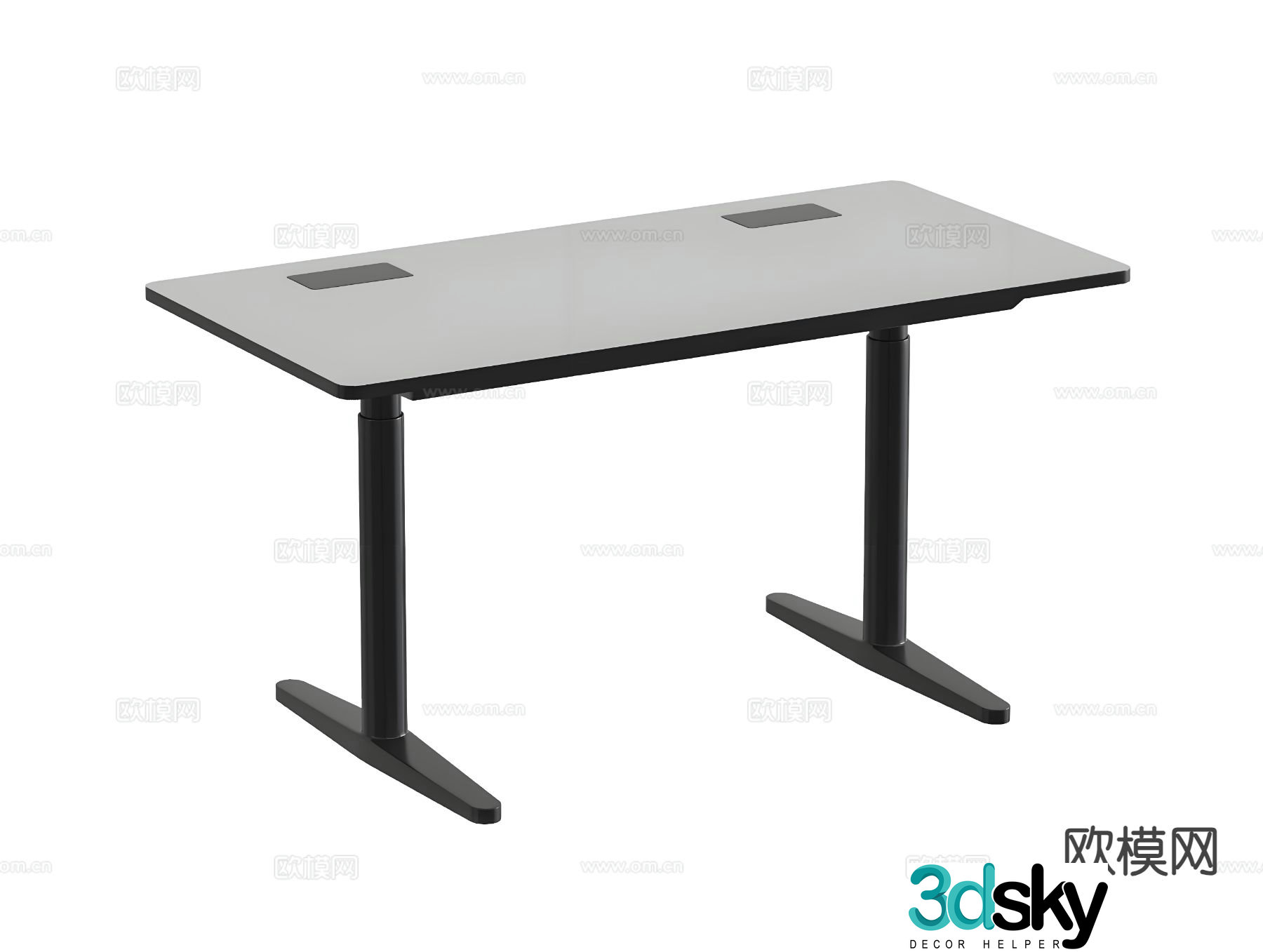 Modern desk study table office desk computer desk 3d model