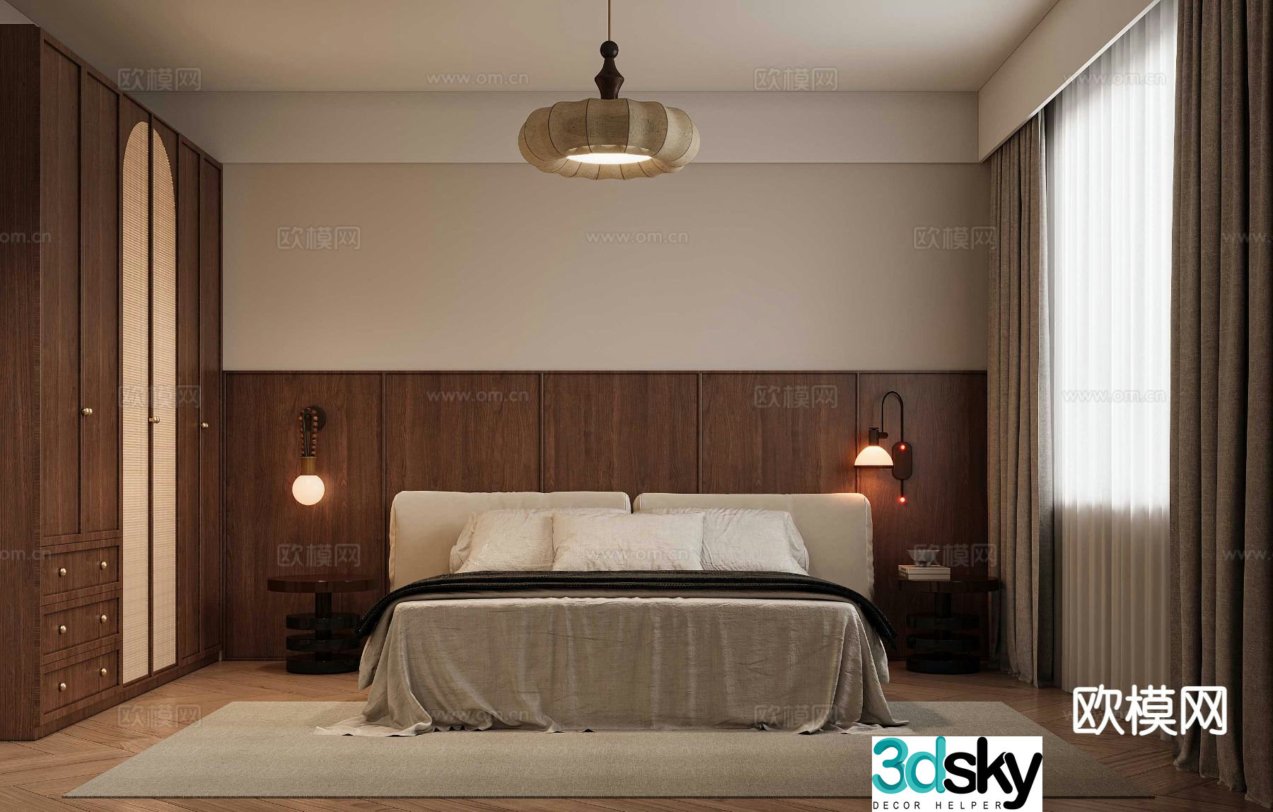 Medieval style bedroom master bedroom study 3d model