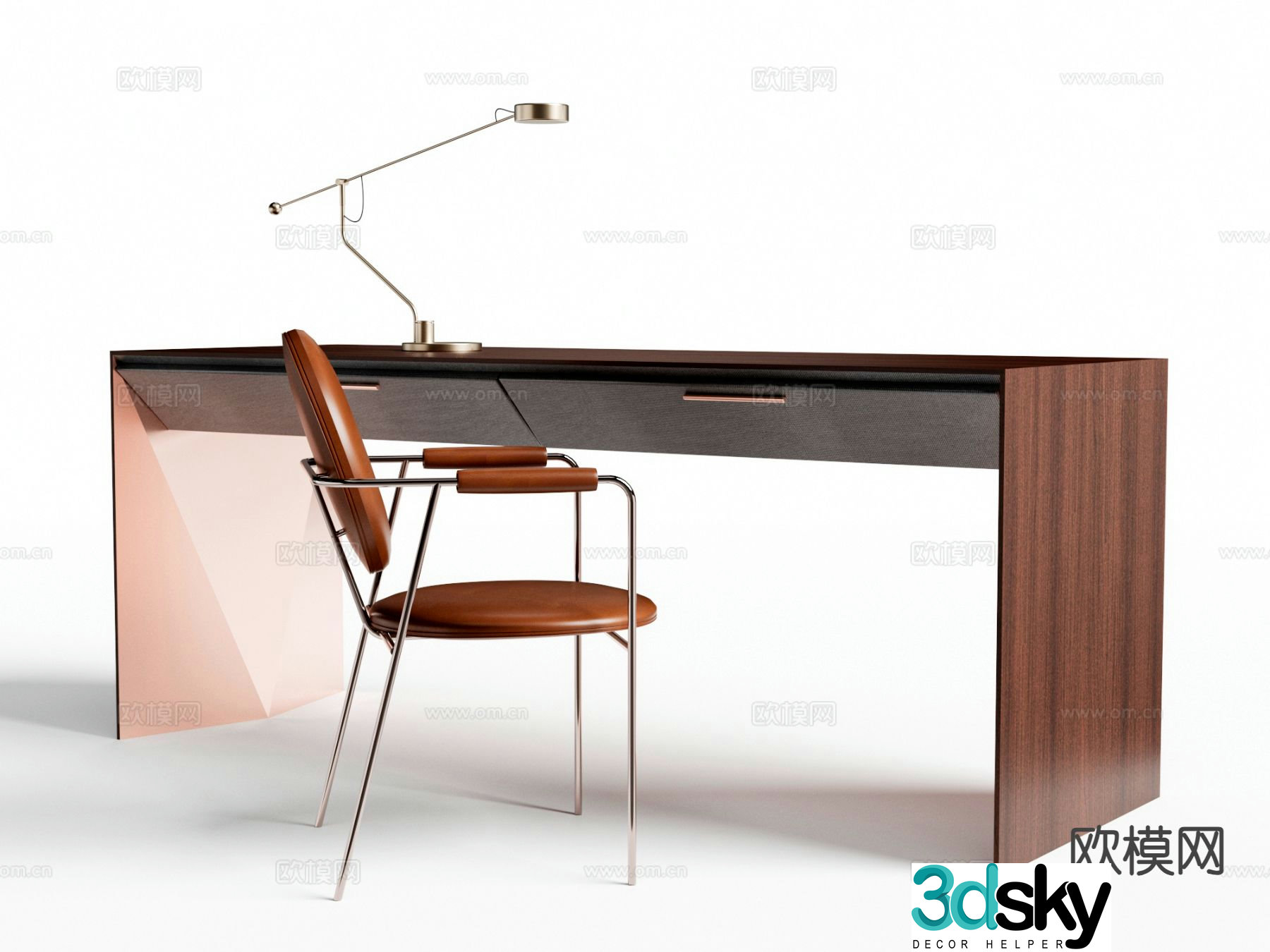 Italian minimalist desk chair 3d model