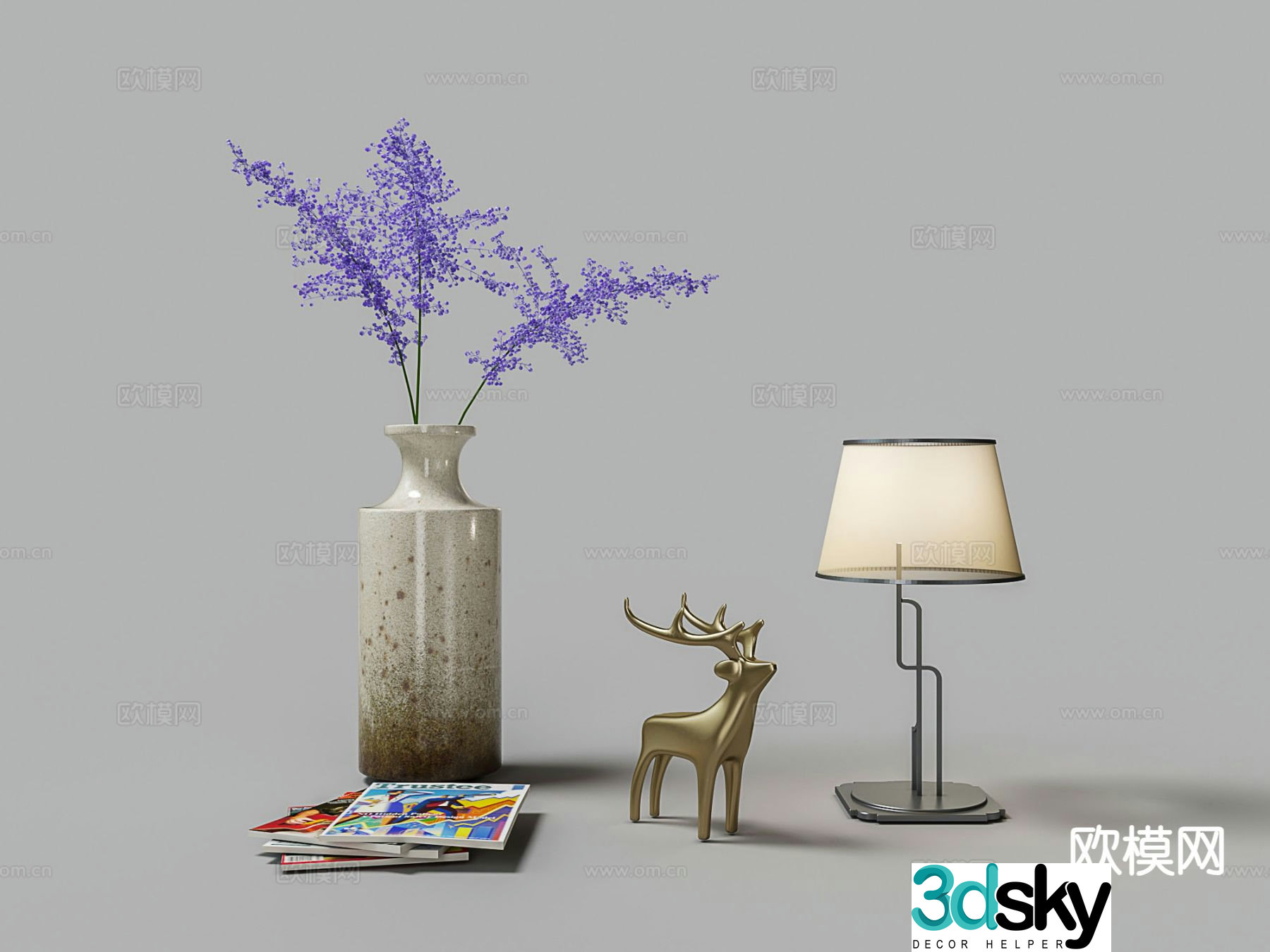 Modern decorative ornaments vase table lamp 3d model