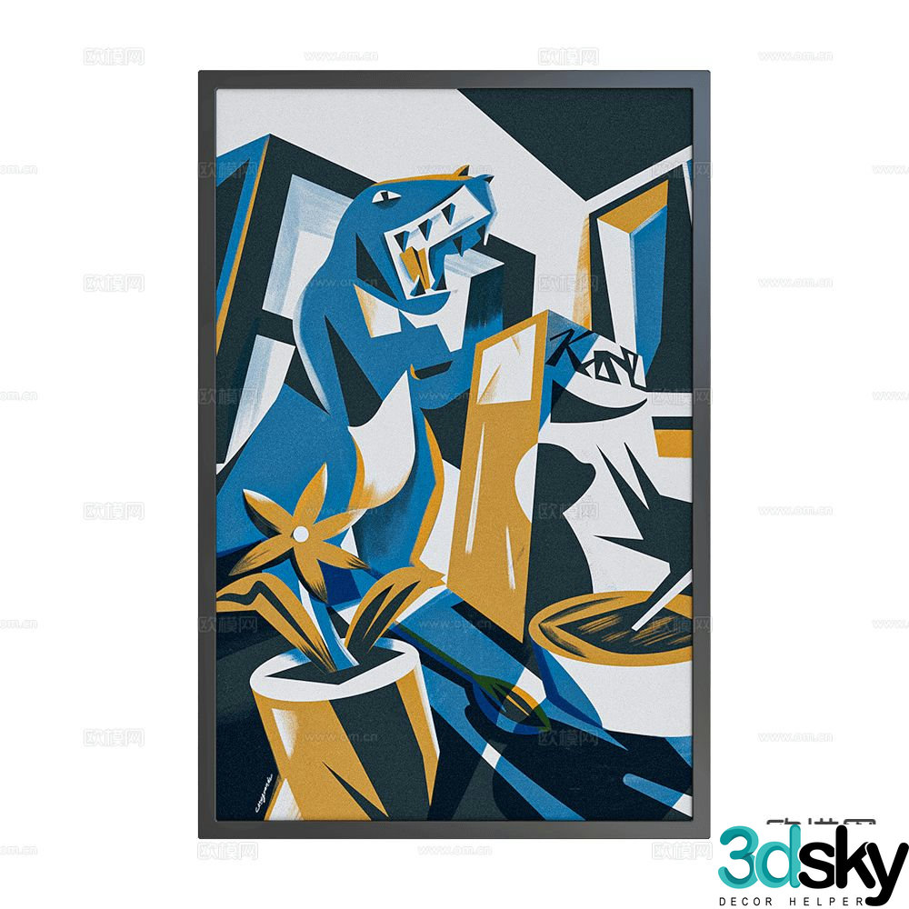 NC Design cartoon hanging painting decorative painting 3d model