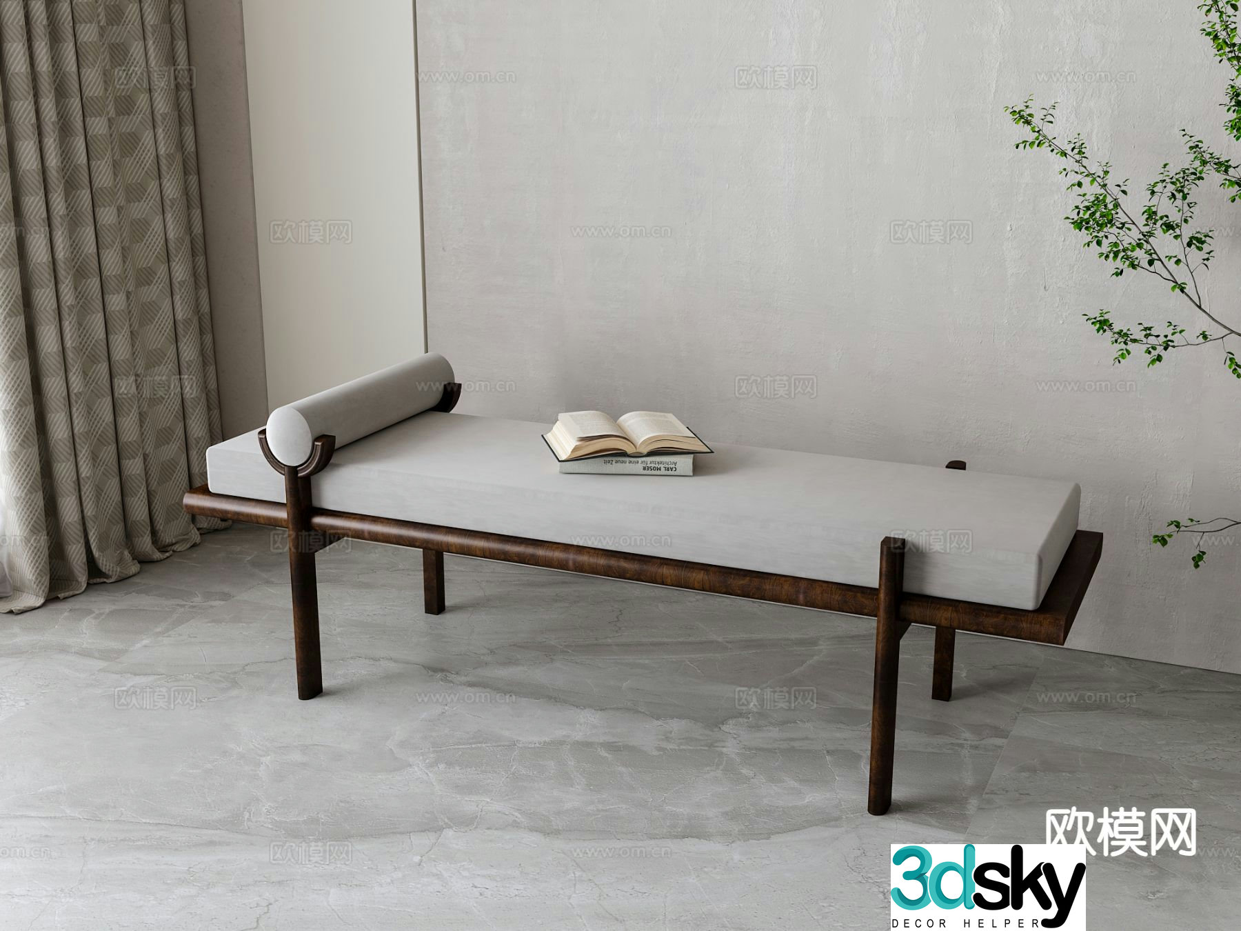 New Chinese style sofa bench bench 3d model
