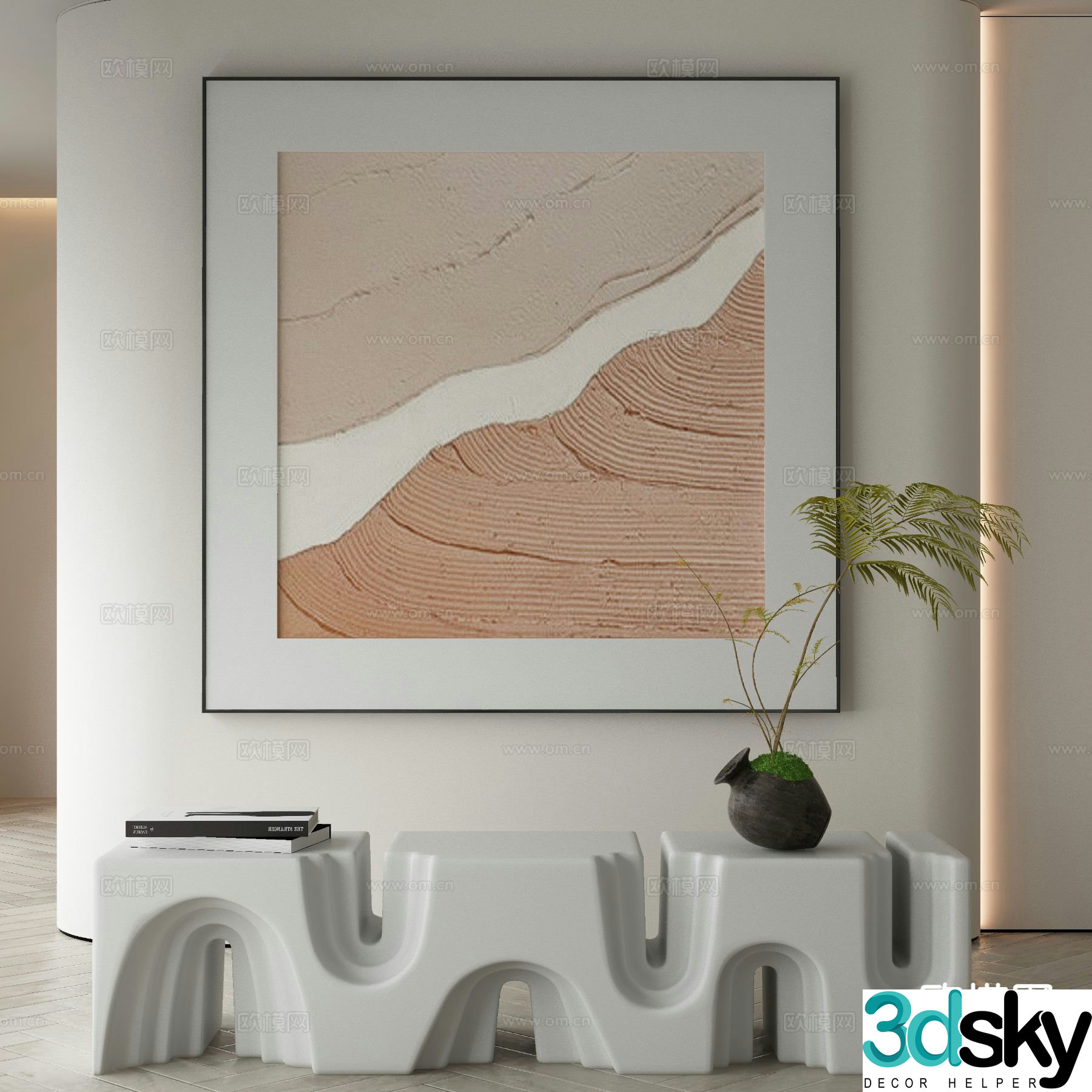 Modern art painting texture painting decorative painting 3d model