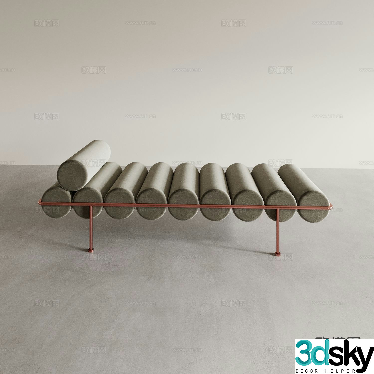 French bench sofa stool sofa chair creative chair 3d model