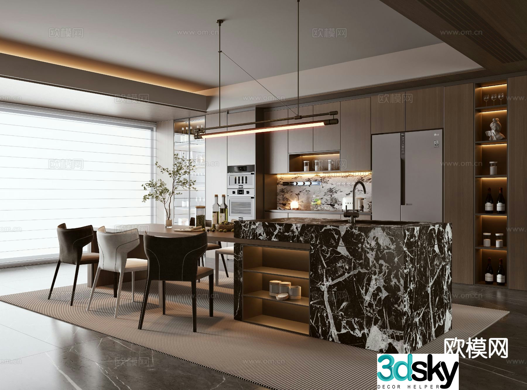 Italian island restaurant 3d model