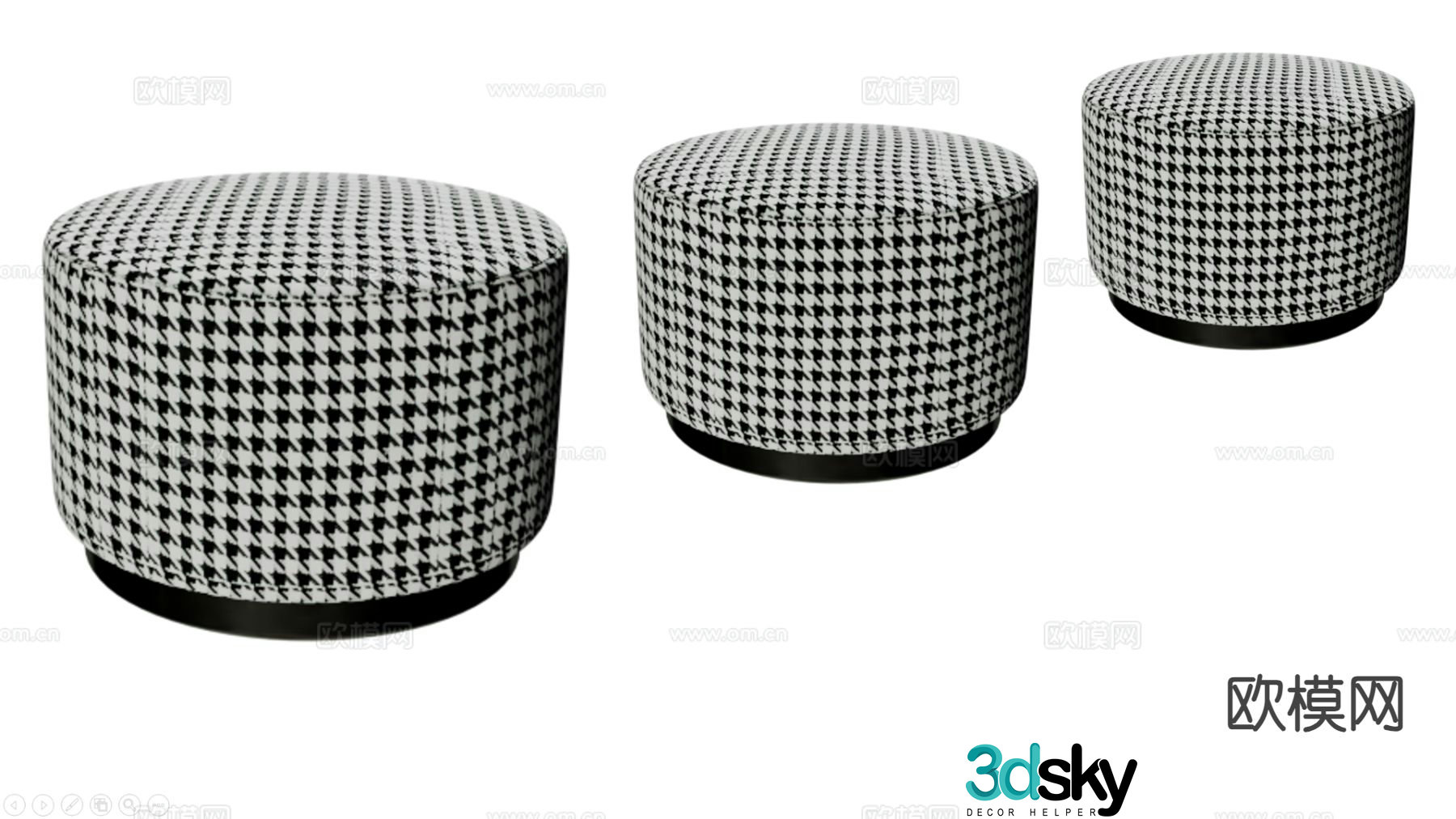 European low stool 3D model