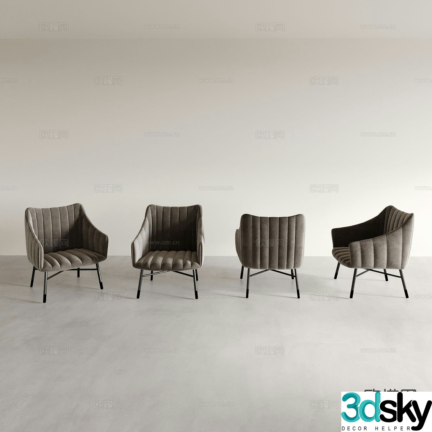 Wabi Sabi leisure chair sofa chair back chair 3d model