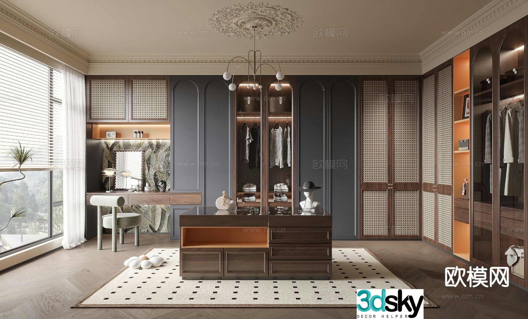 French cloakroom 3d model