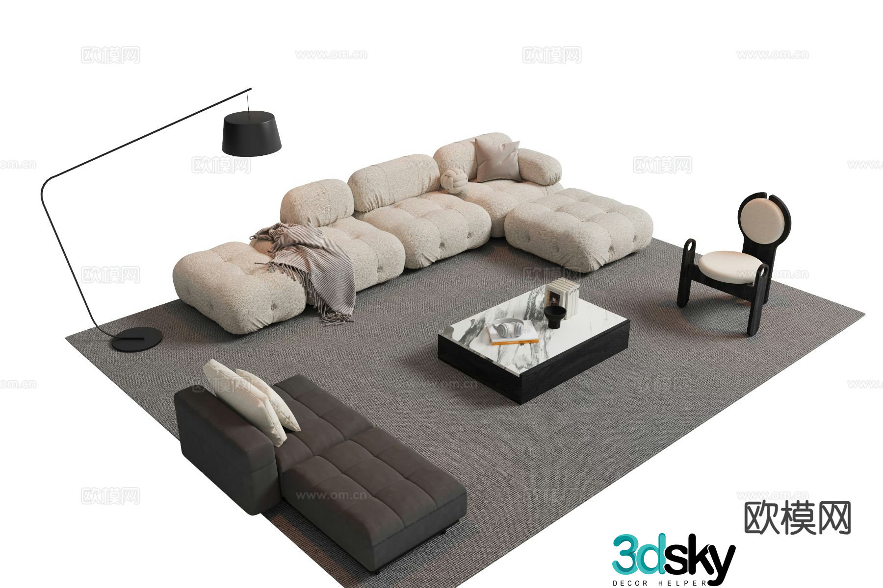 Modern sofa set 3d model