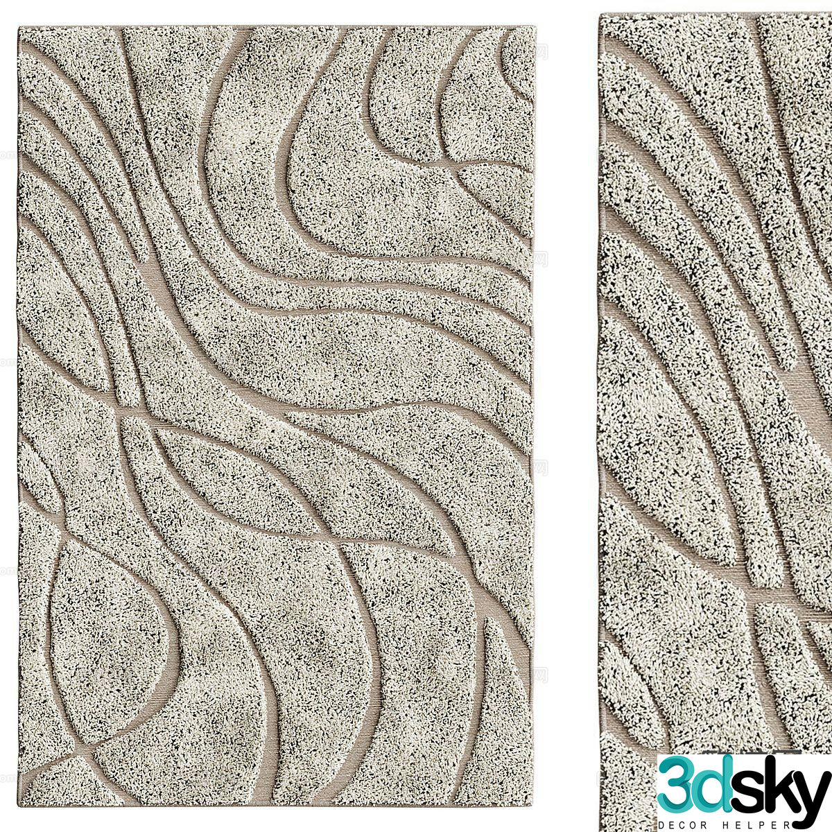 Wabi-sabi carpet square rug 3d model