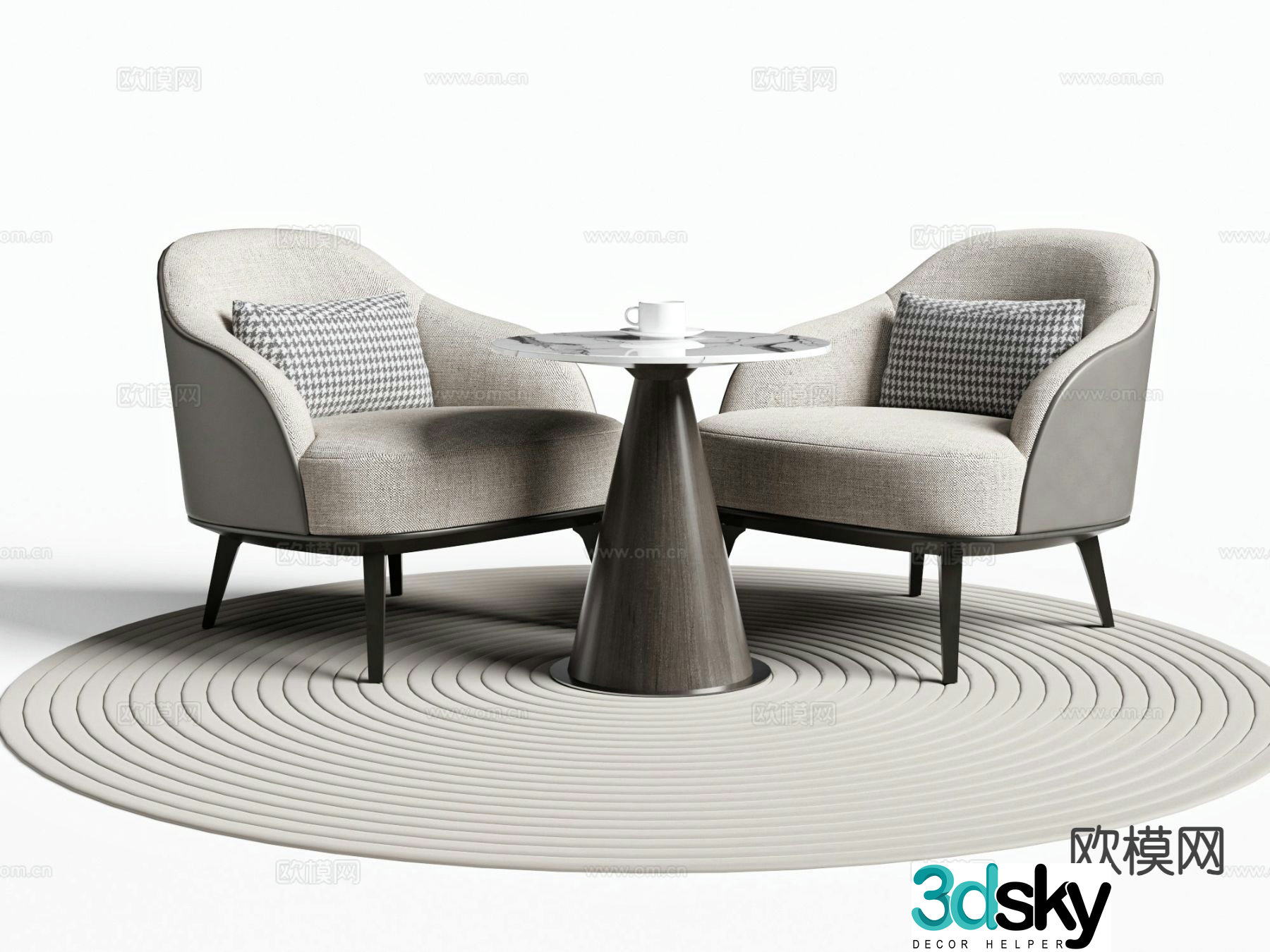 Modern leisure tables and chairs Negotiation tables and chairs 3d model
