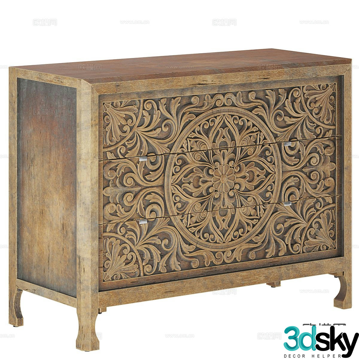 American side cabinet entrance cabinet 3d model