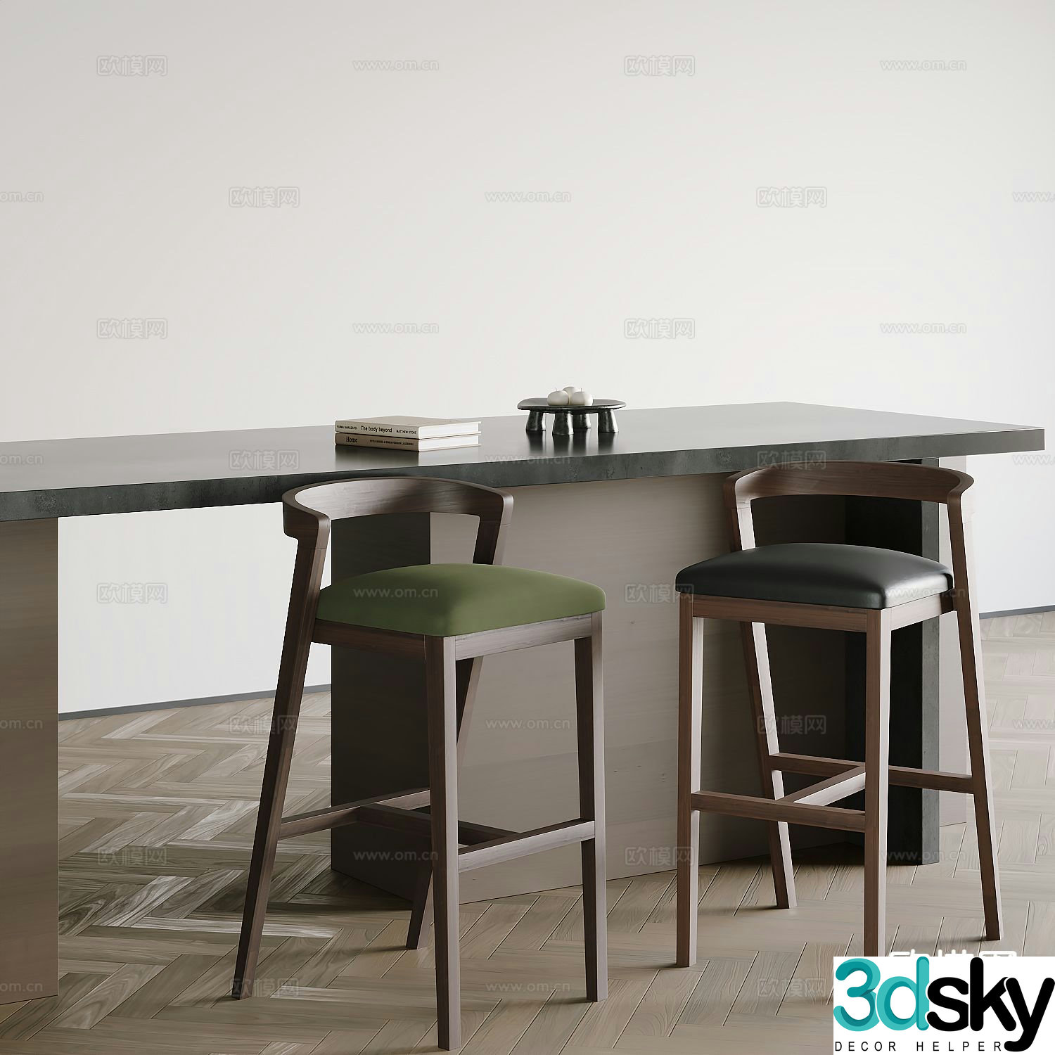 Medieval style bar chair bar 3d model