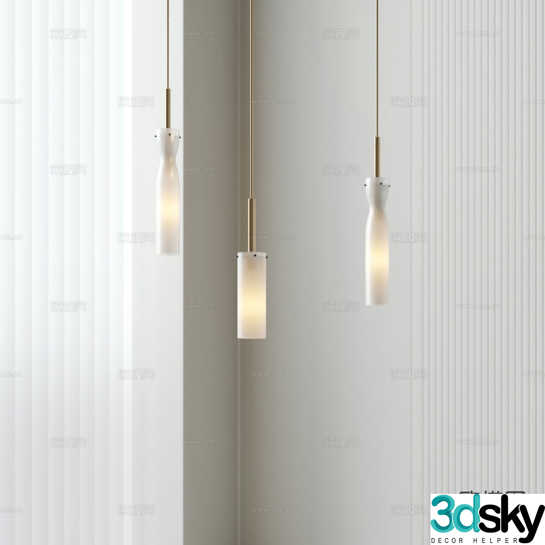 Cream style small chandelier 3d model