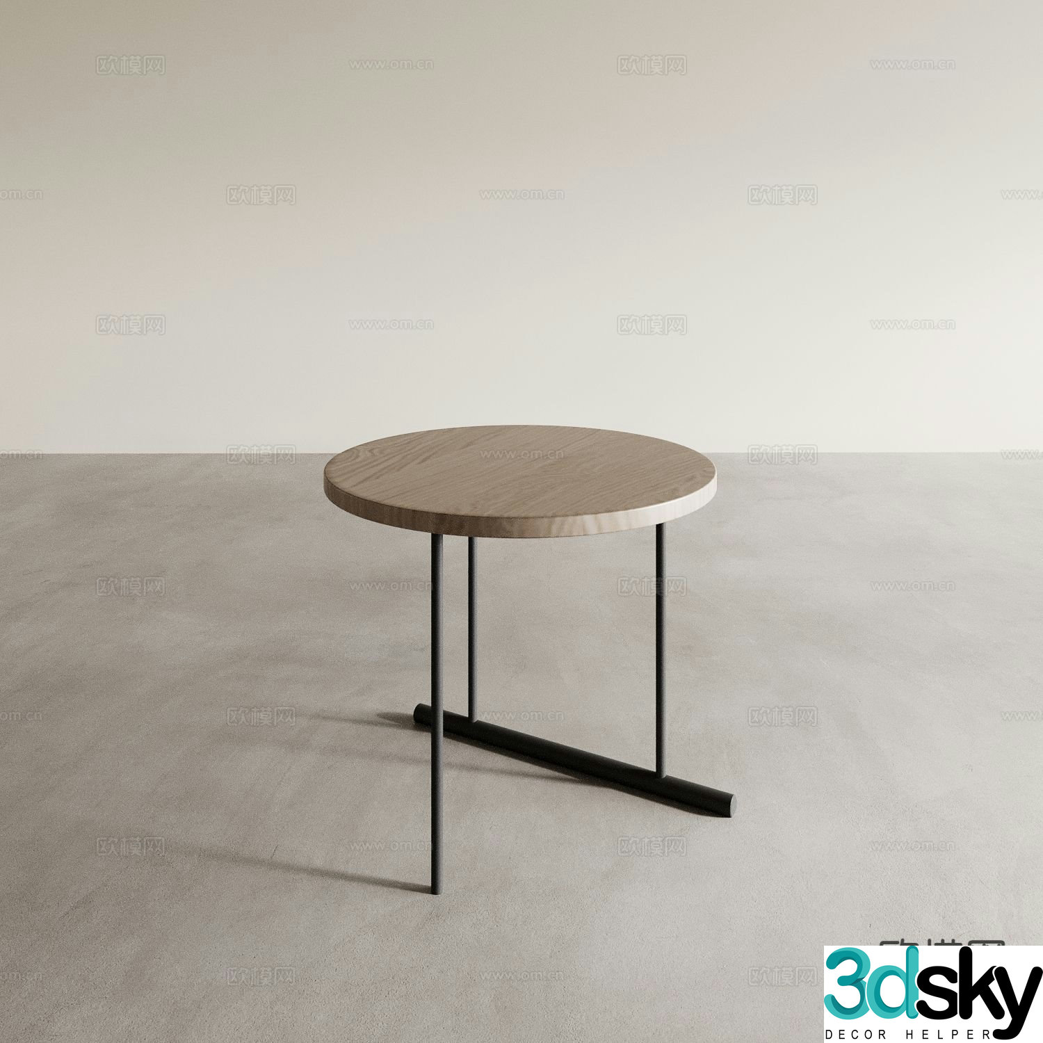 Modern corner table round table side table 3D model