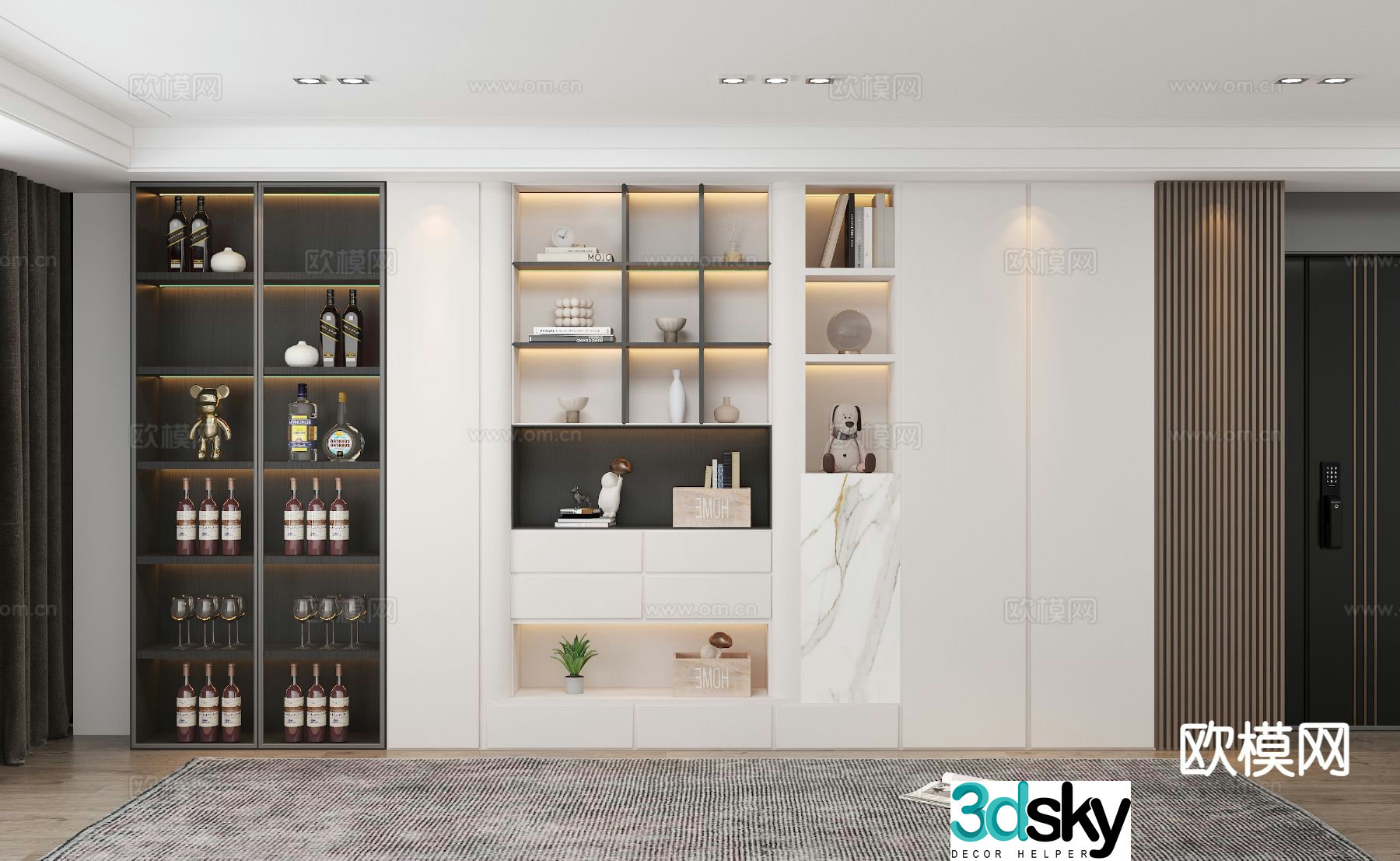 Modern wine cabinet sideboard 3d model