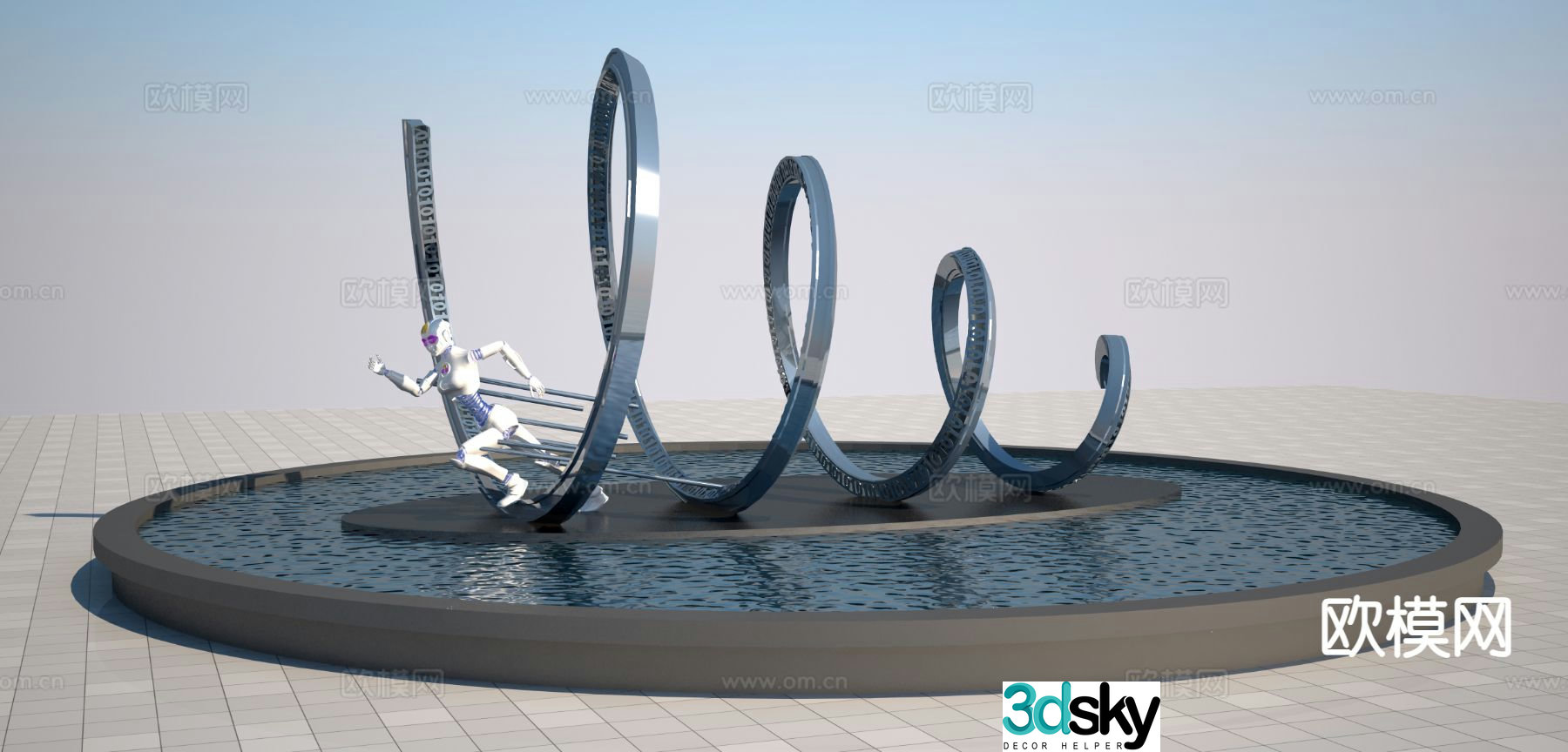 Future technology sculpture 3d model
