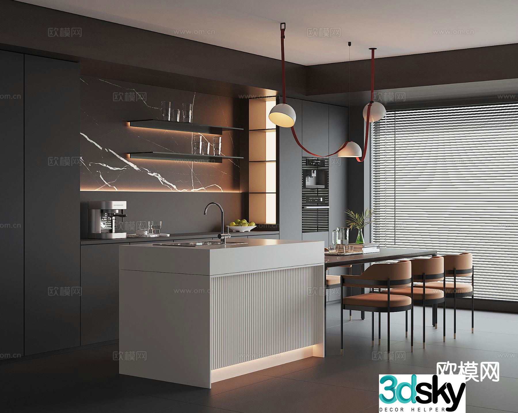 Italian island restaurant 3D model