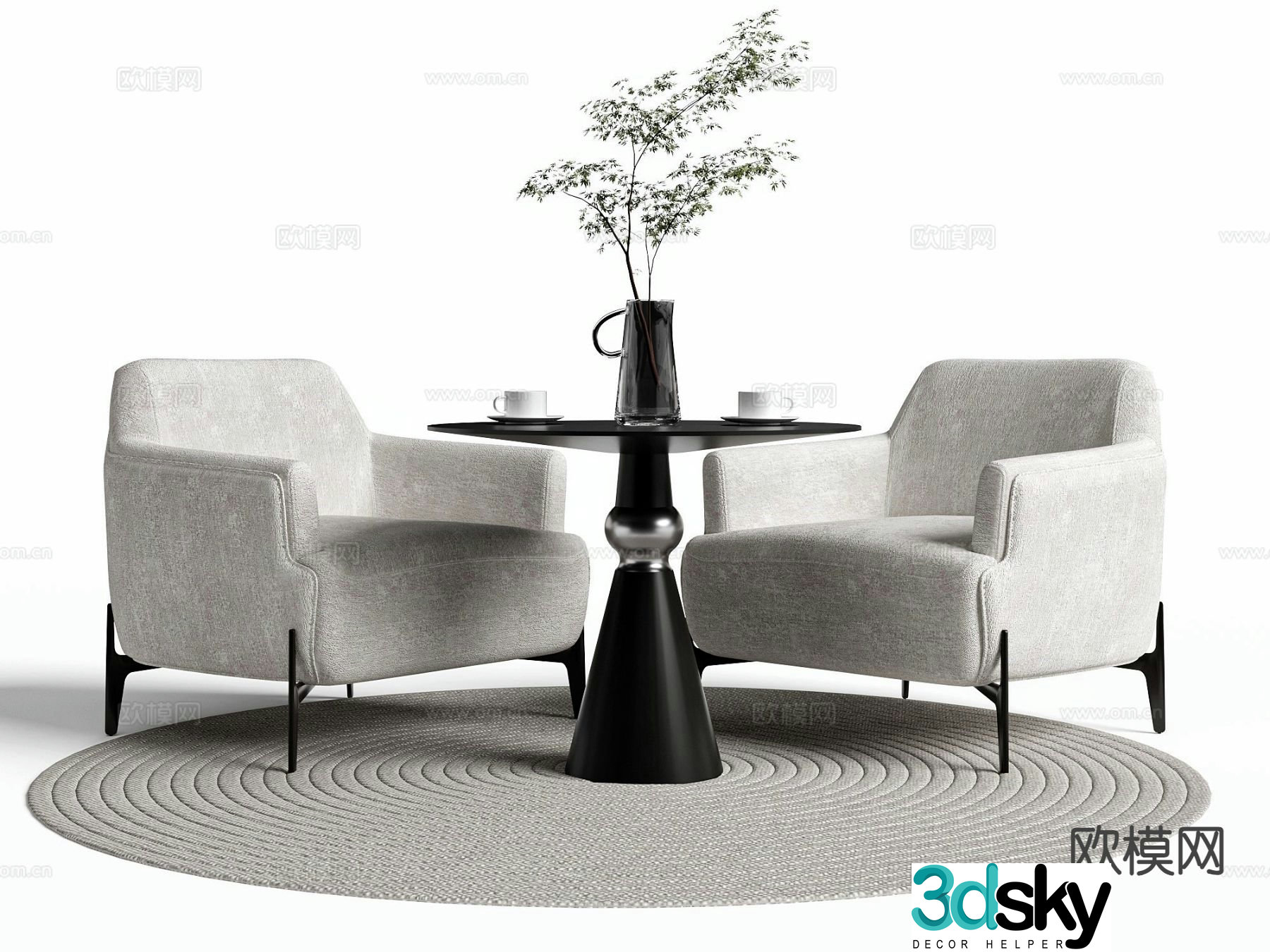 Modern negotiation tables and chairs leisure tables and chairs 3D model