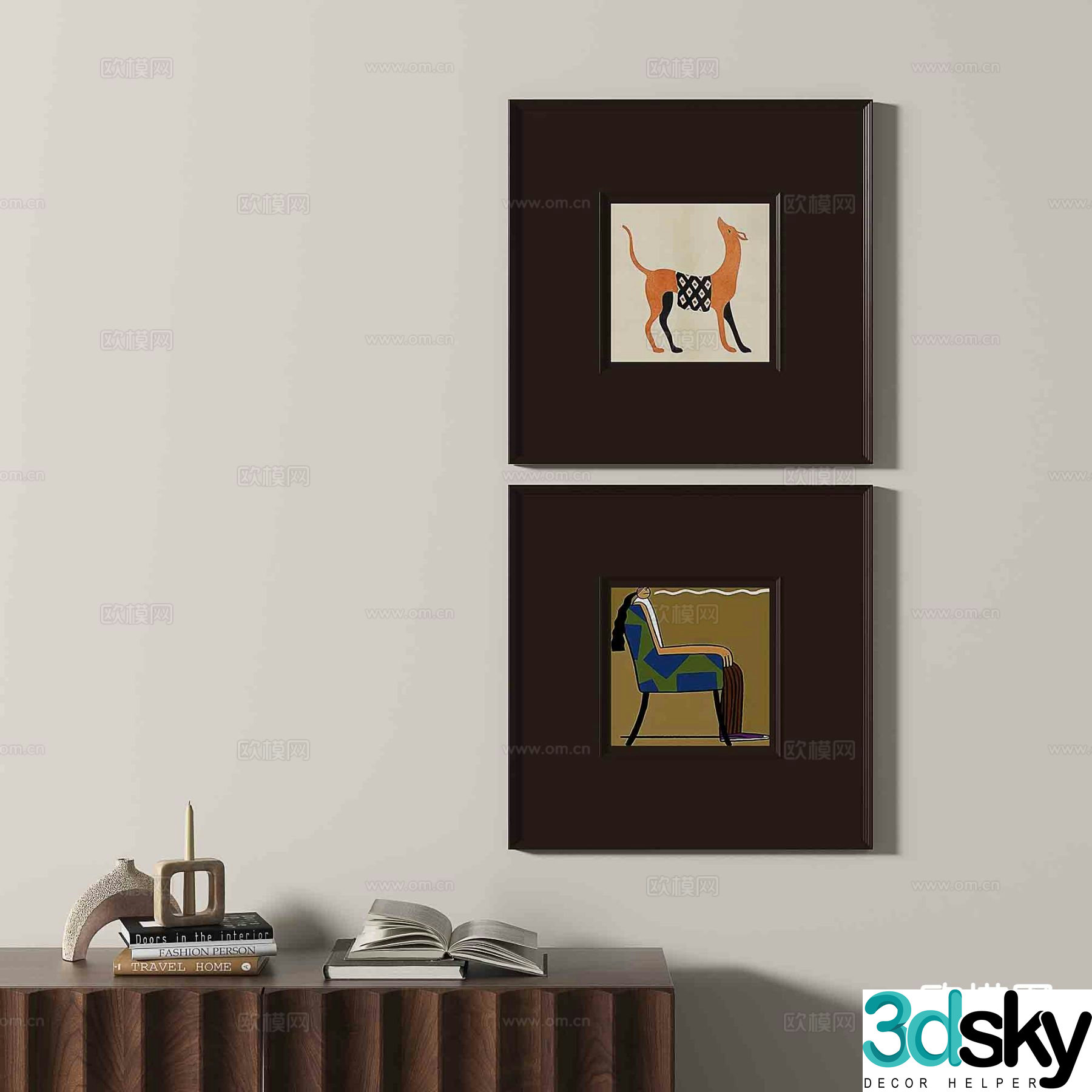 Nordic hanging painting decorative painting 3D model