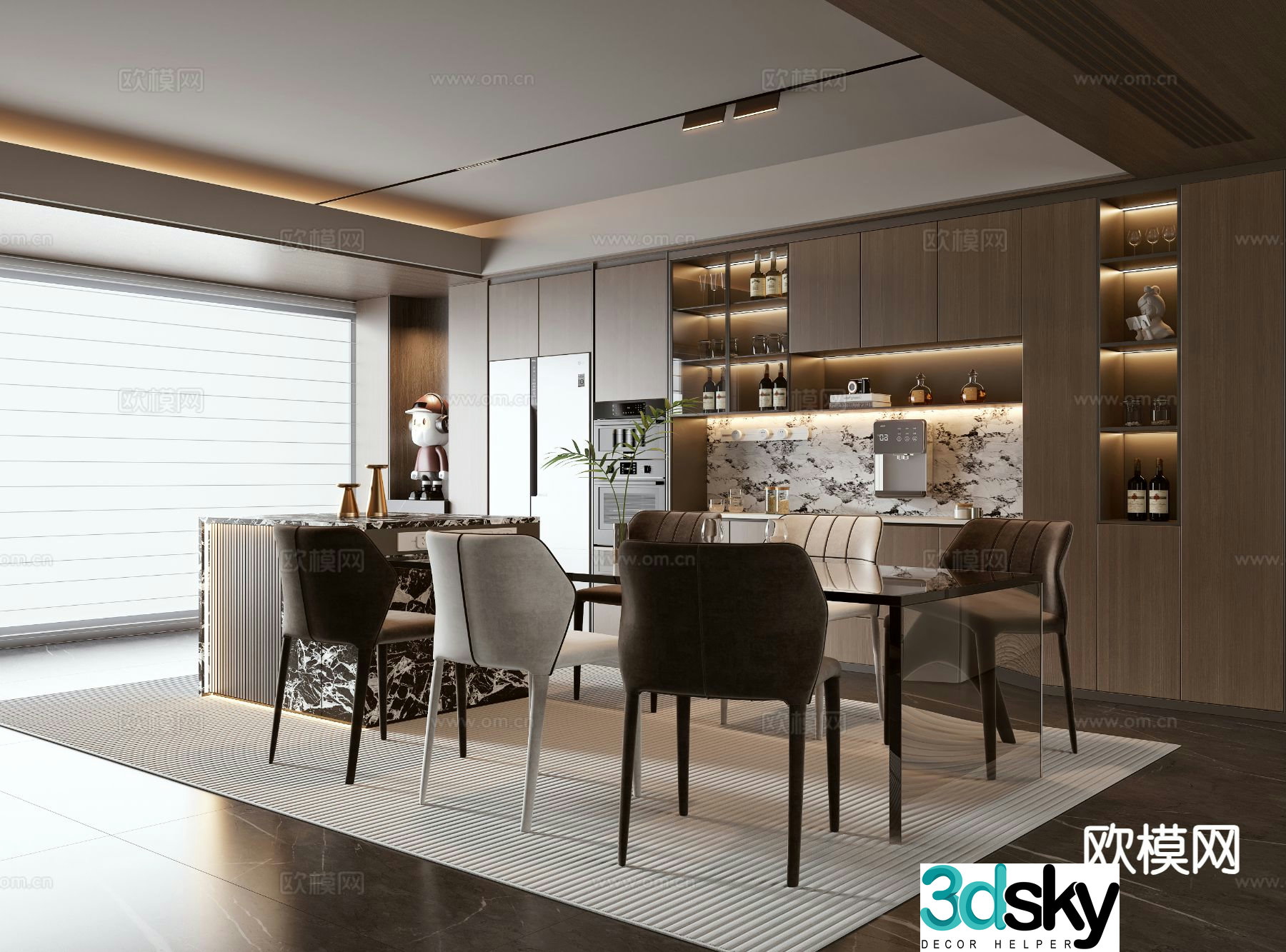 Italian island restaurant 3d model