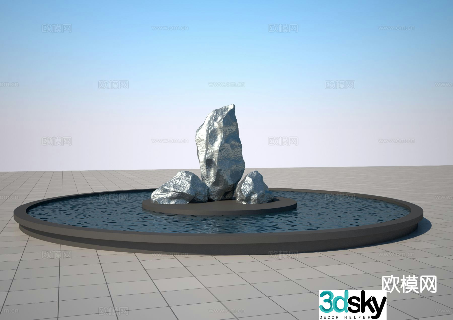 Landscape stone sculpture 3d model