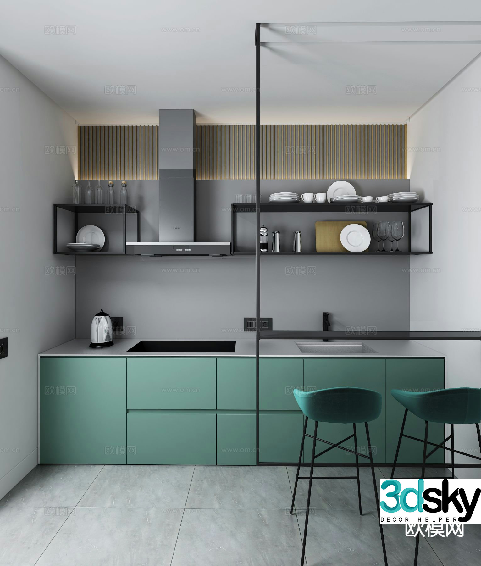 Nordic kitchen 3d model