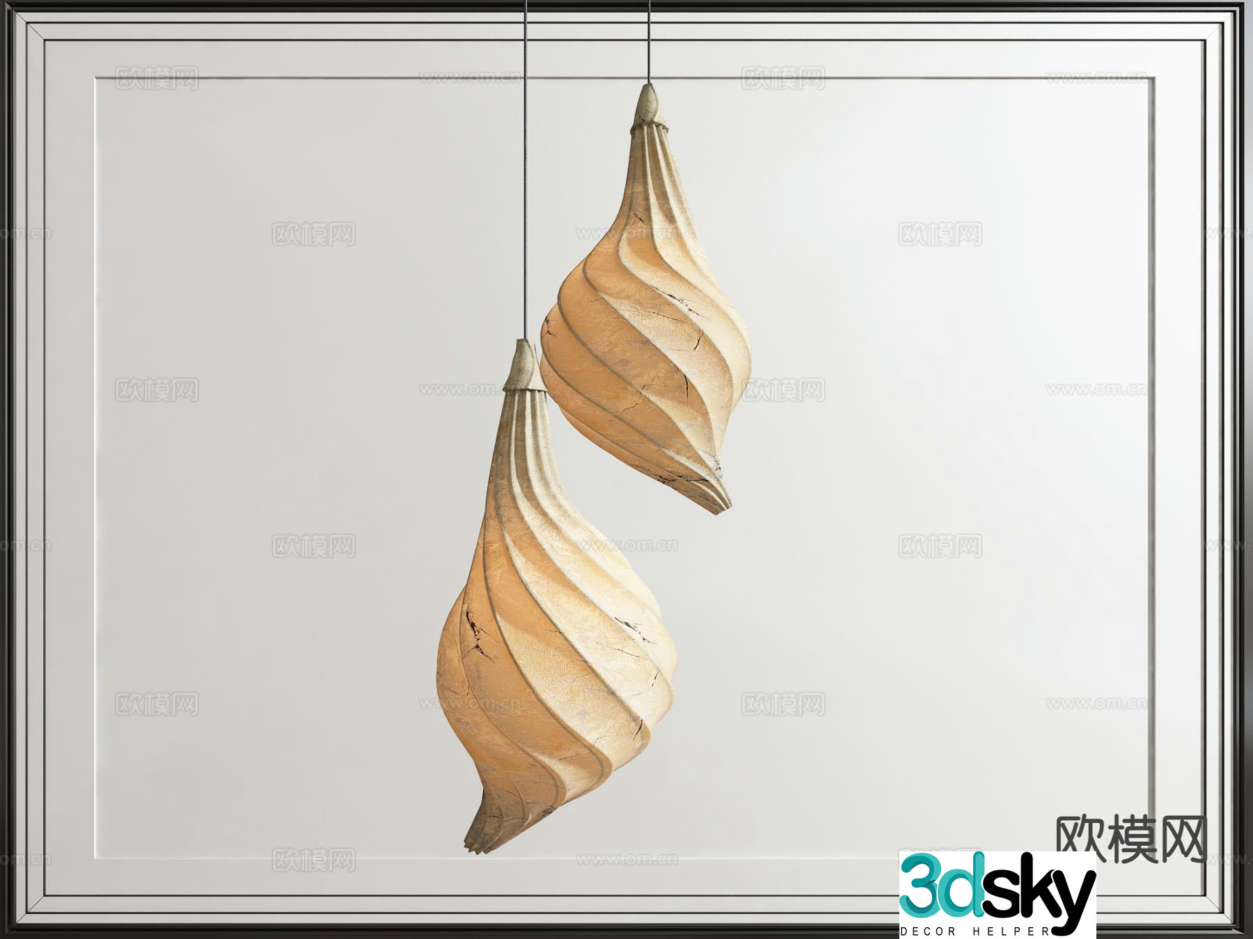 Medieval style chandelier spiral chandelier 3d model
