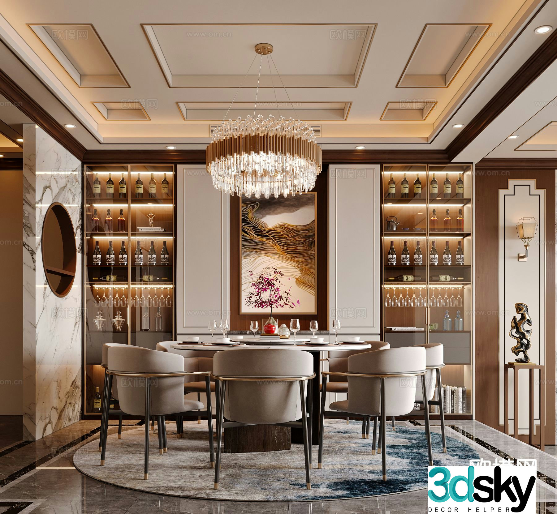 New Chinese restaurant 3d model