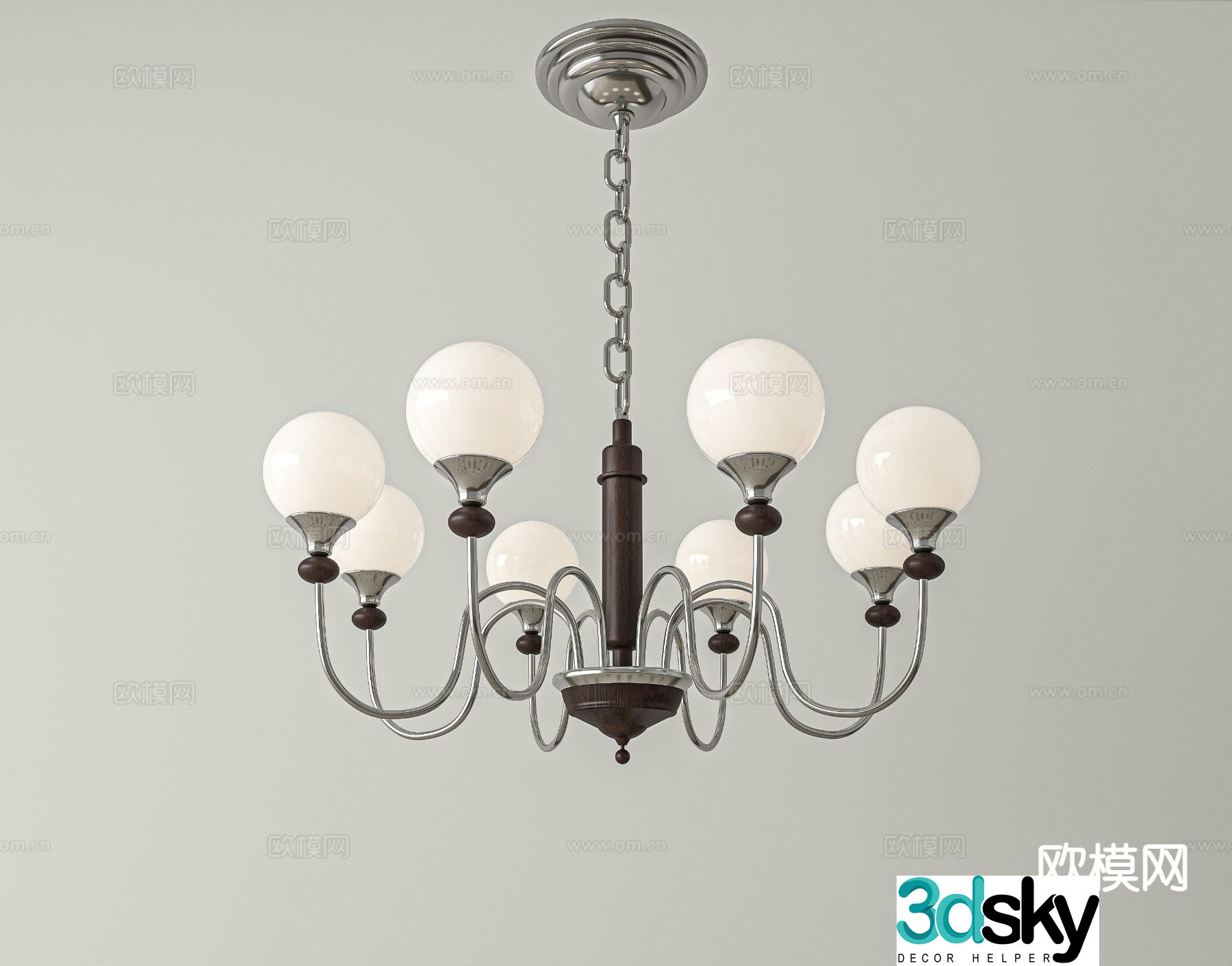 Medieval style chandelier restaurant chandelier 3d model