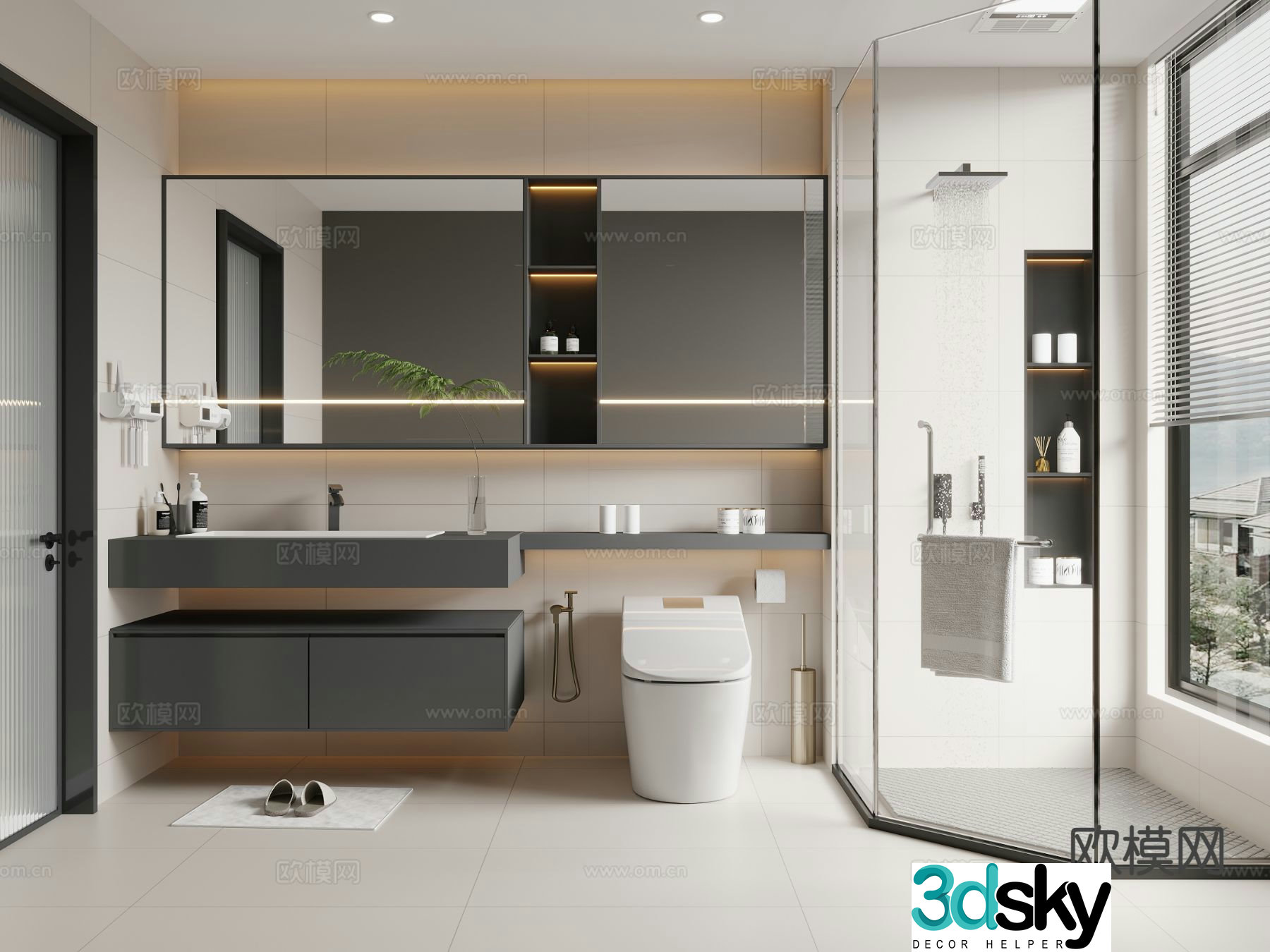 Modern bathroom bathroom 3d model