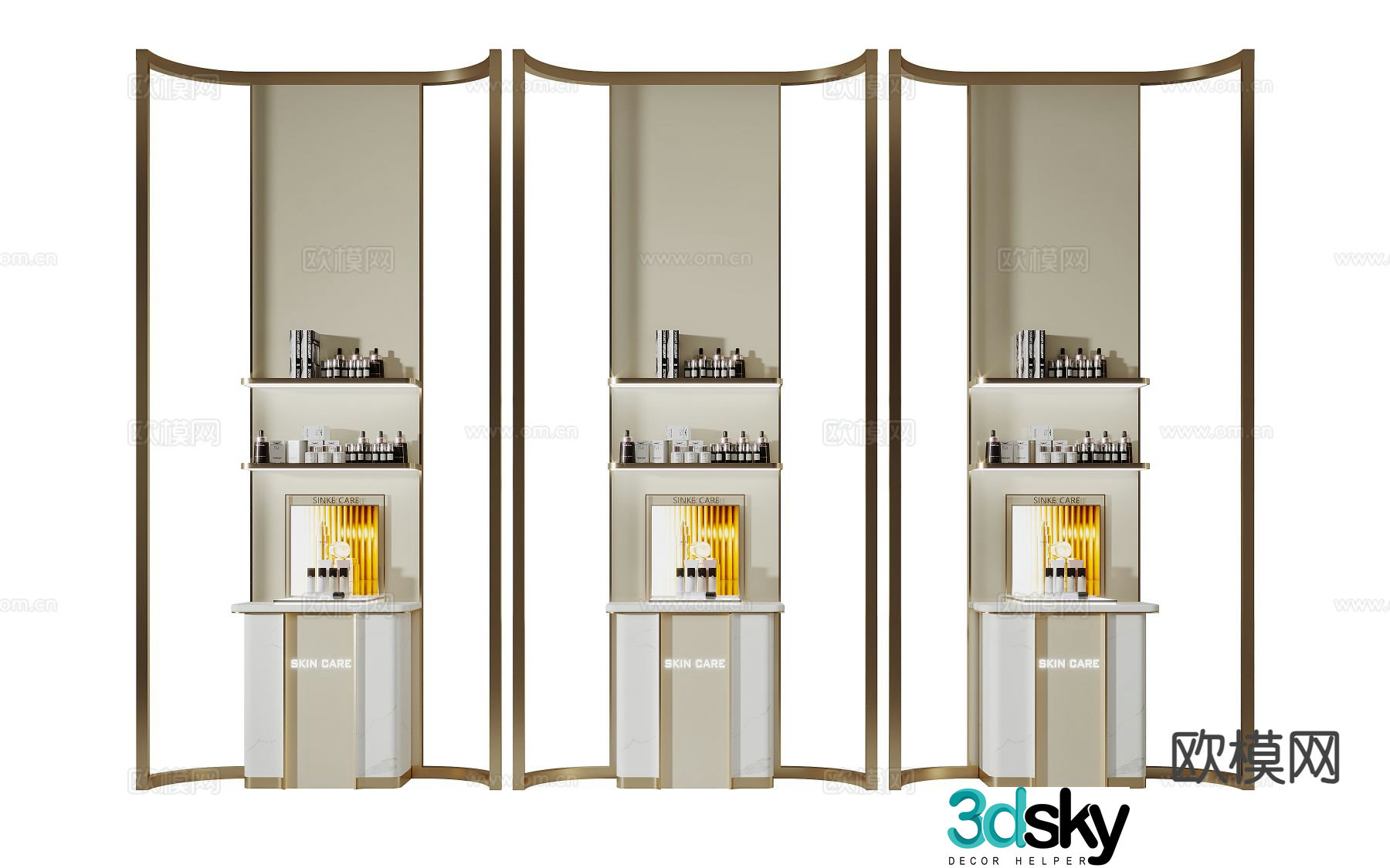 Cosmetics showcase cosmetics shelf 3d model