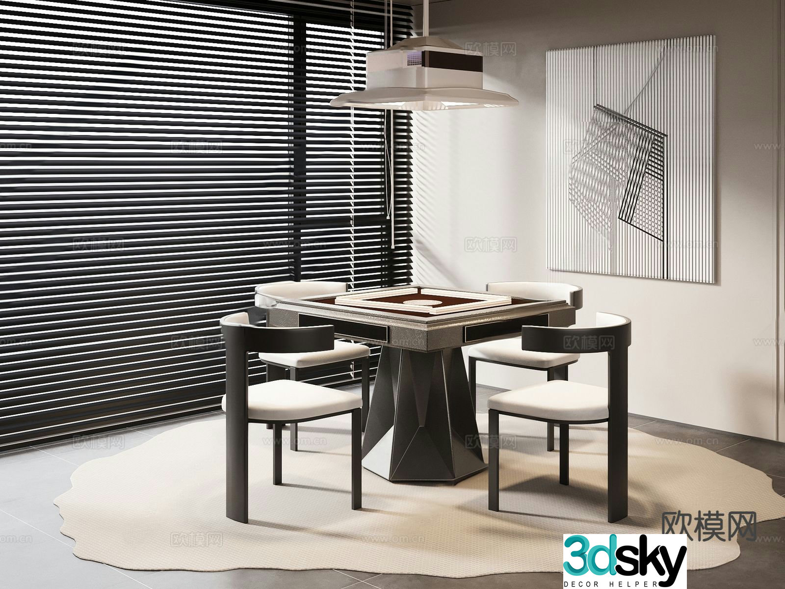 Modern mahjong table 3d model