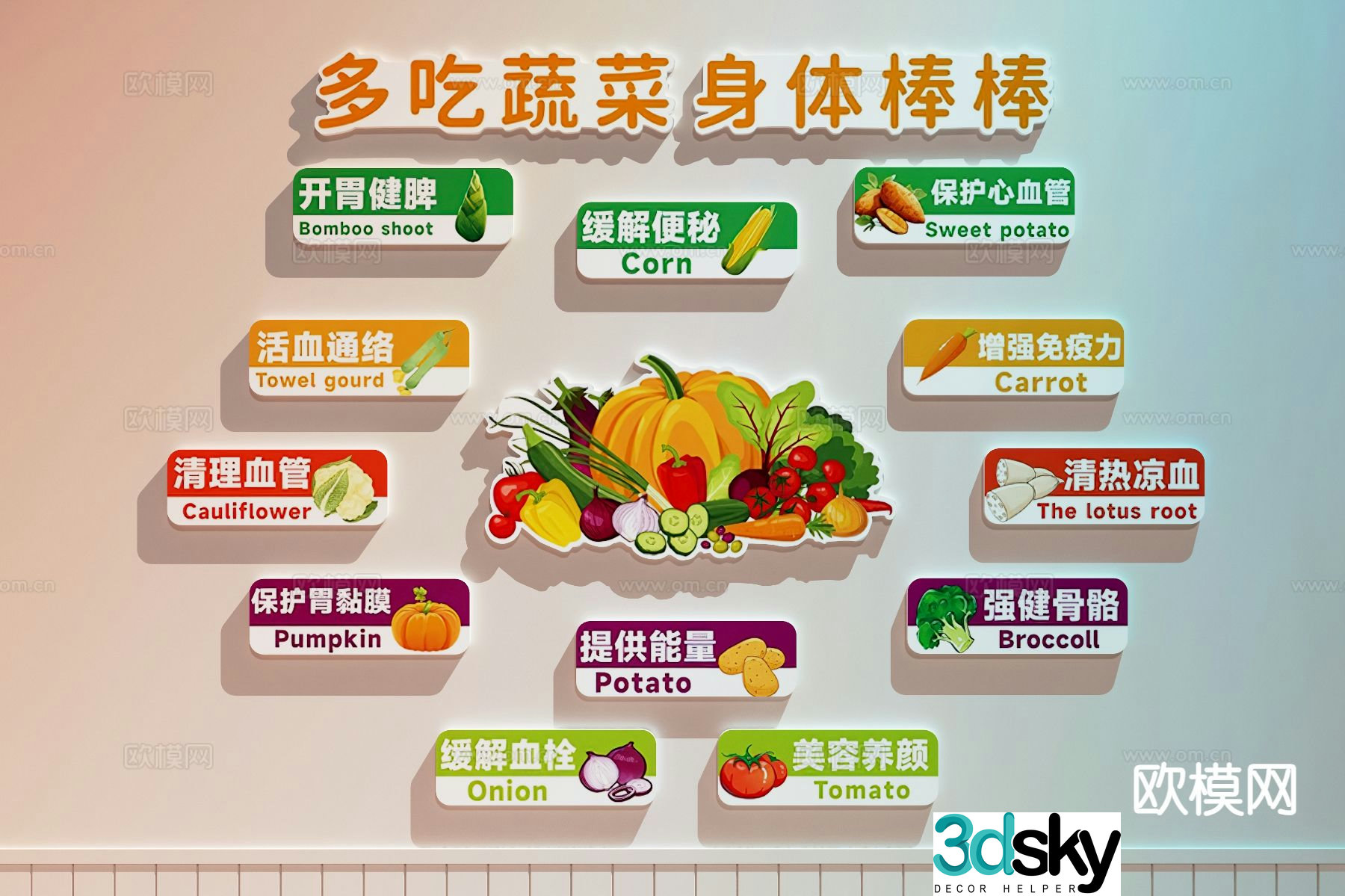 Fruit shop decorative painting fruit shop hanging painting 3d model