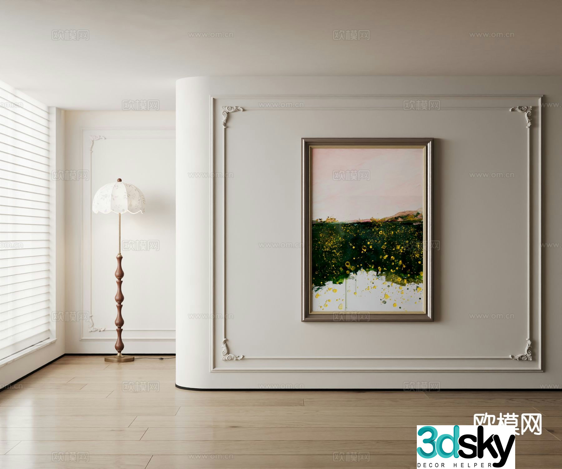 American decorative painting oil painting 3d model