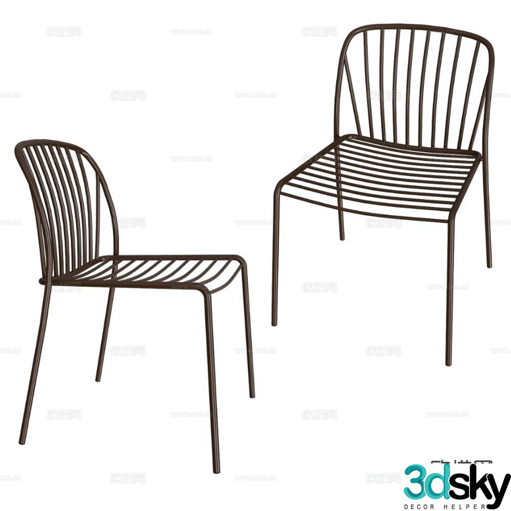 Castil outdoor chair wrought iron chair dining chair 3d model