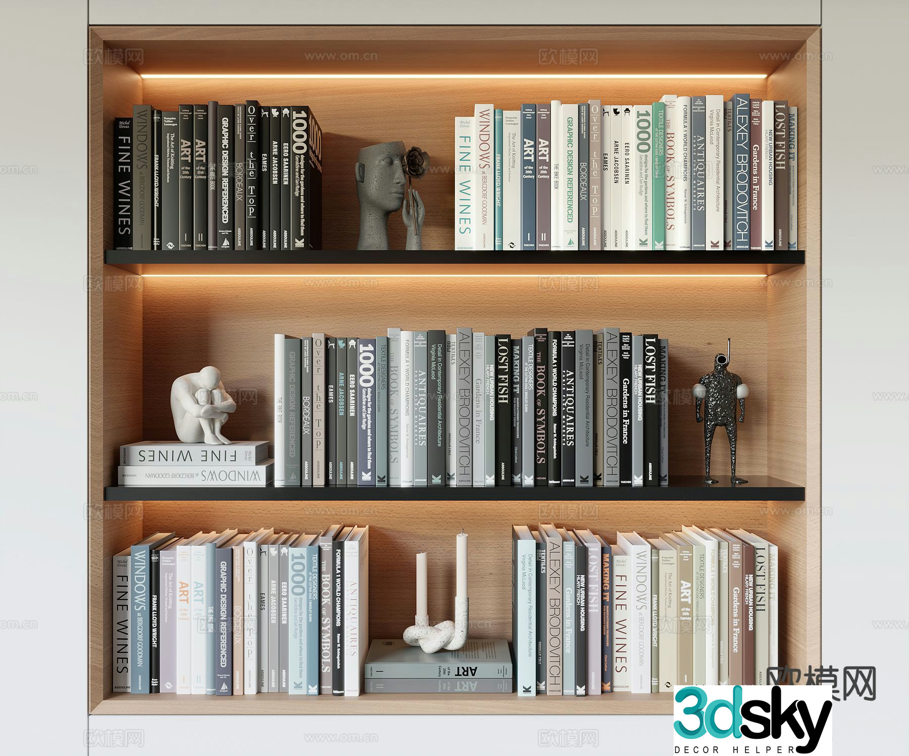 books books english books books pile 3d model