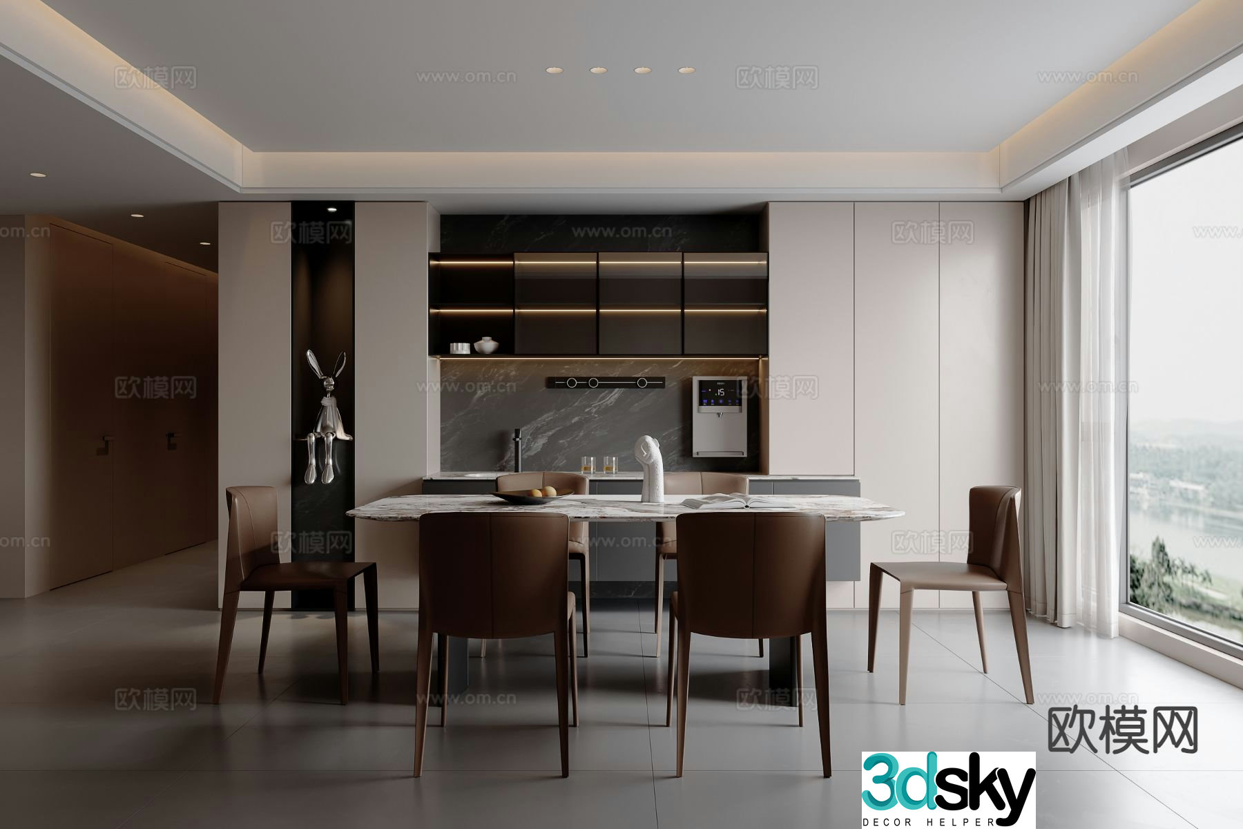Modern restaurant 3d model