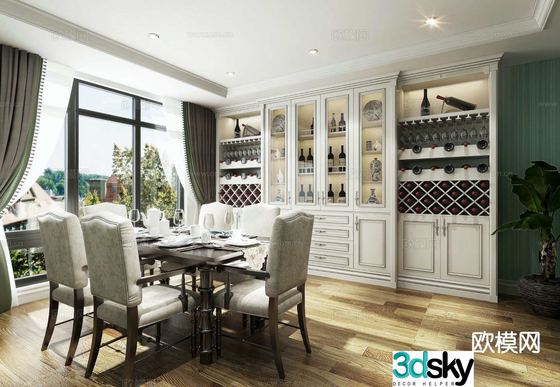 European restaurant 3d model