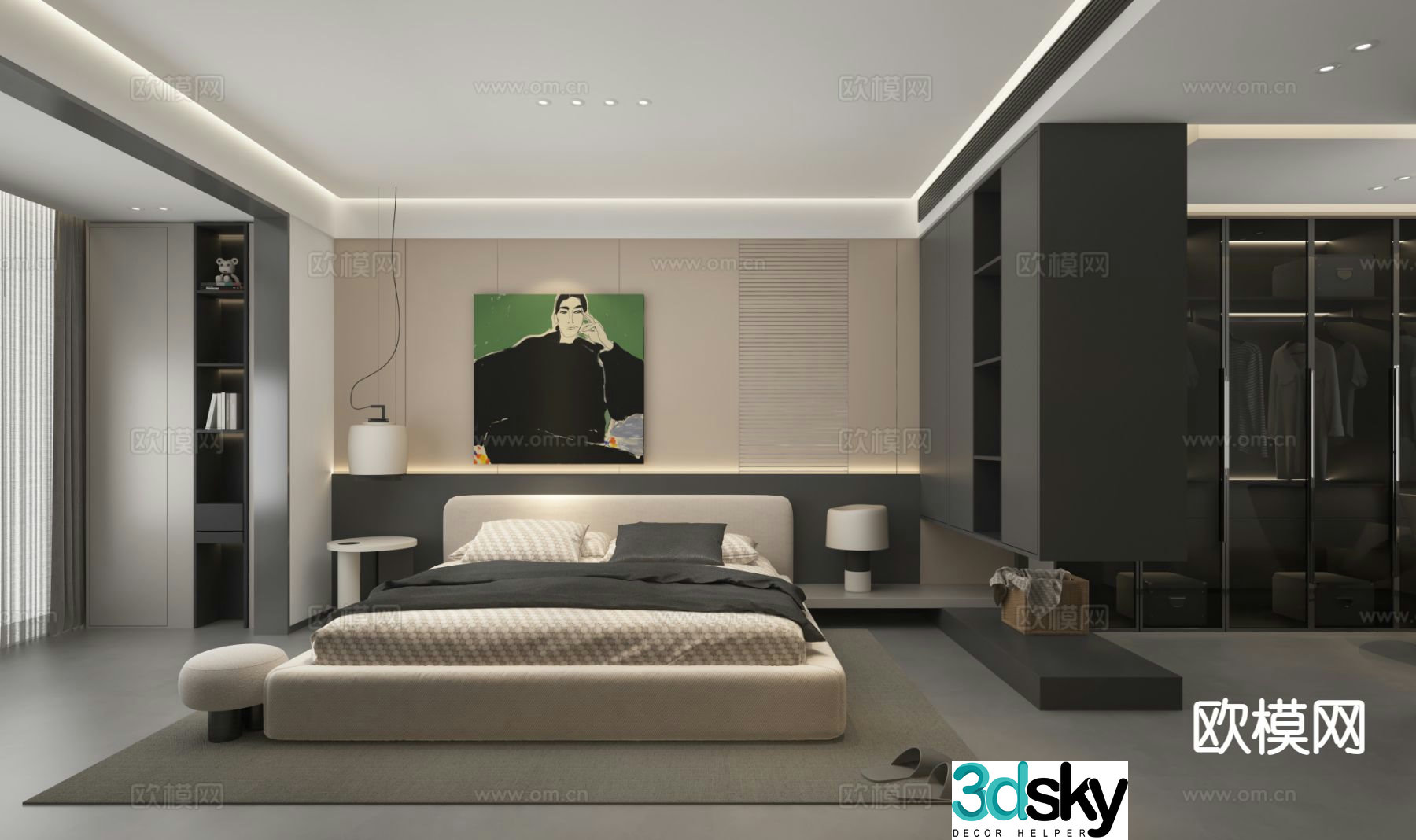 Italian style bedroom master bedroom 3d model