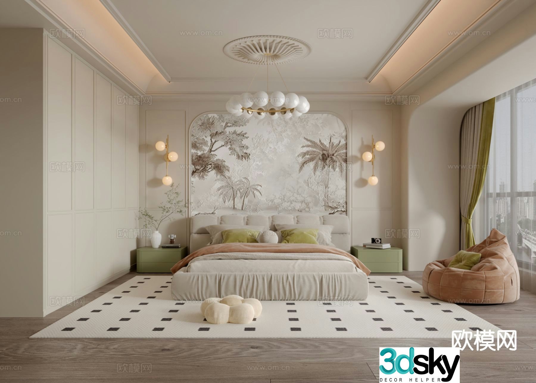 French bedroom master bedroom 3d model