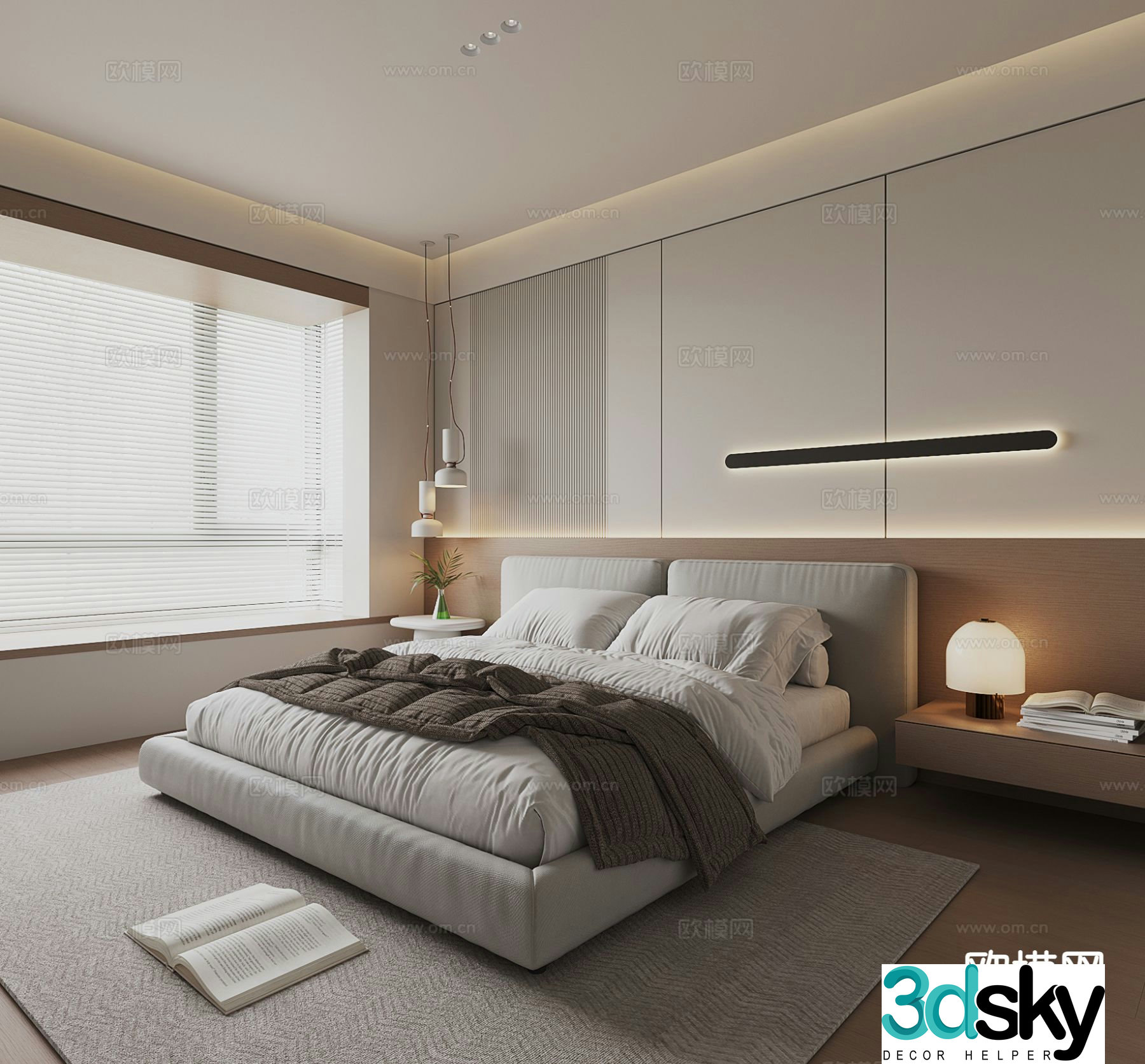 Modern bedroom master bedroom 3d model