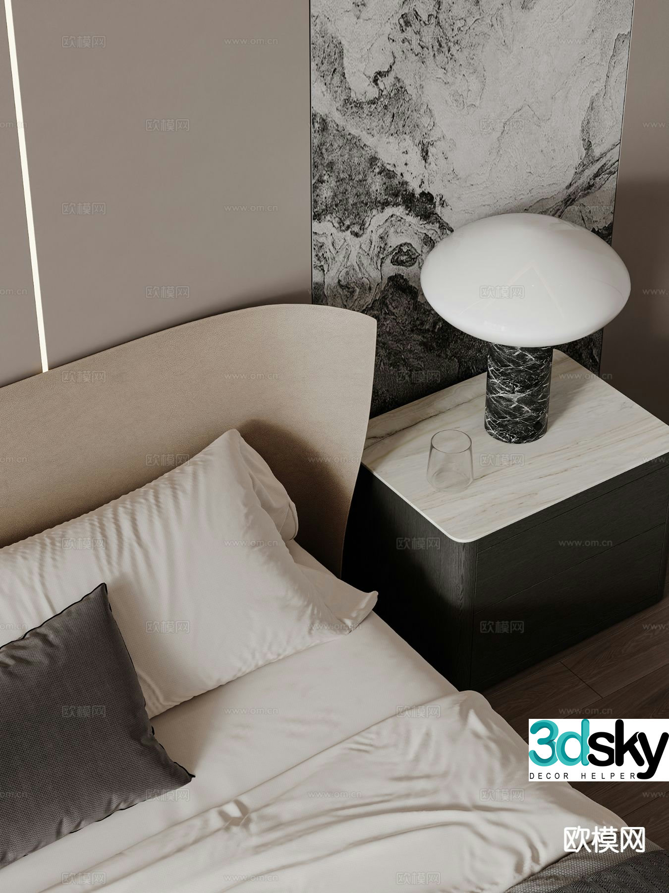 Modern bedside table 3d model