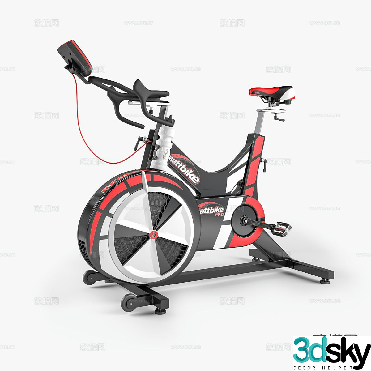 Modern spinning bike fitness equipment 3d model