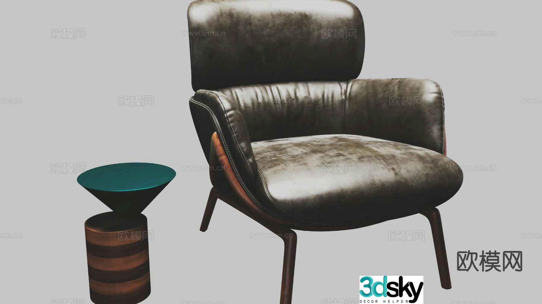 Italian sofa chair leisure chair 3d model