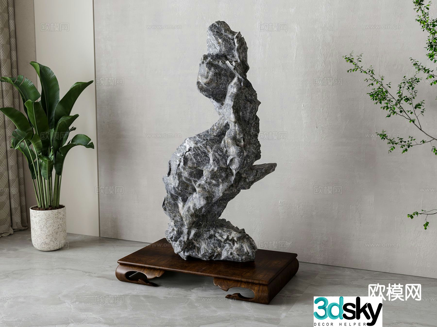 New Chinese style stone rockery Taihu stone 3d model