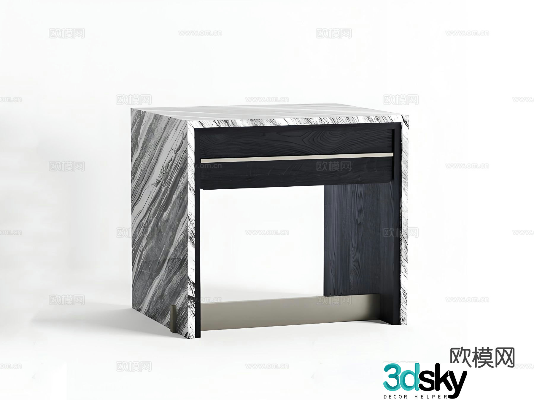 Marble bedside table 3d model