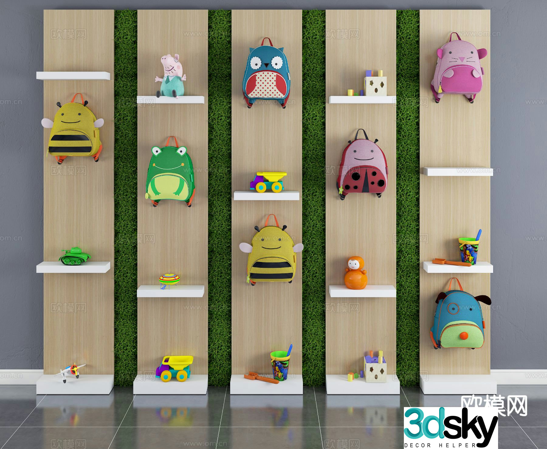 Modern children’s schoolbag toys children’s products 3d model