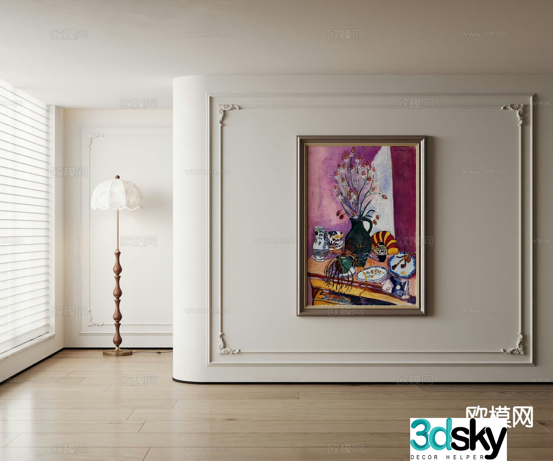 American decorative painting oil painting 3d model